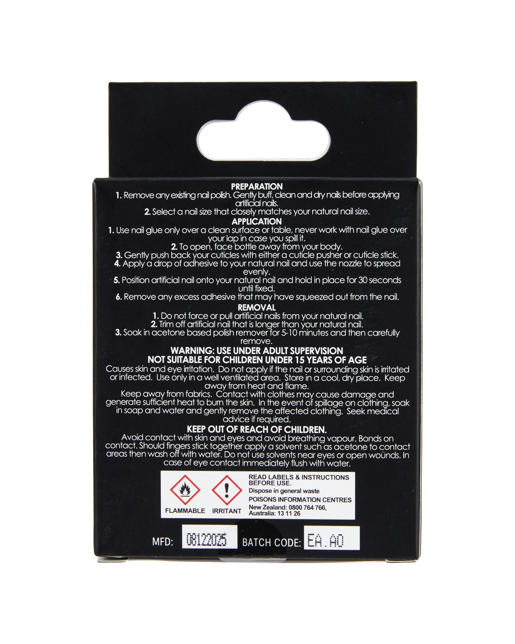 4 OXX Cosmetics 24 Pack Artificial Nails with Adhesive - Pointed Stiletto Shape, Blue Aura Stars, 4 of 4