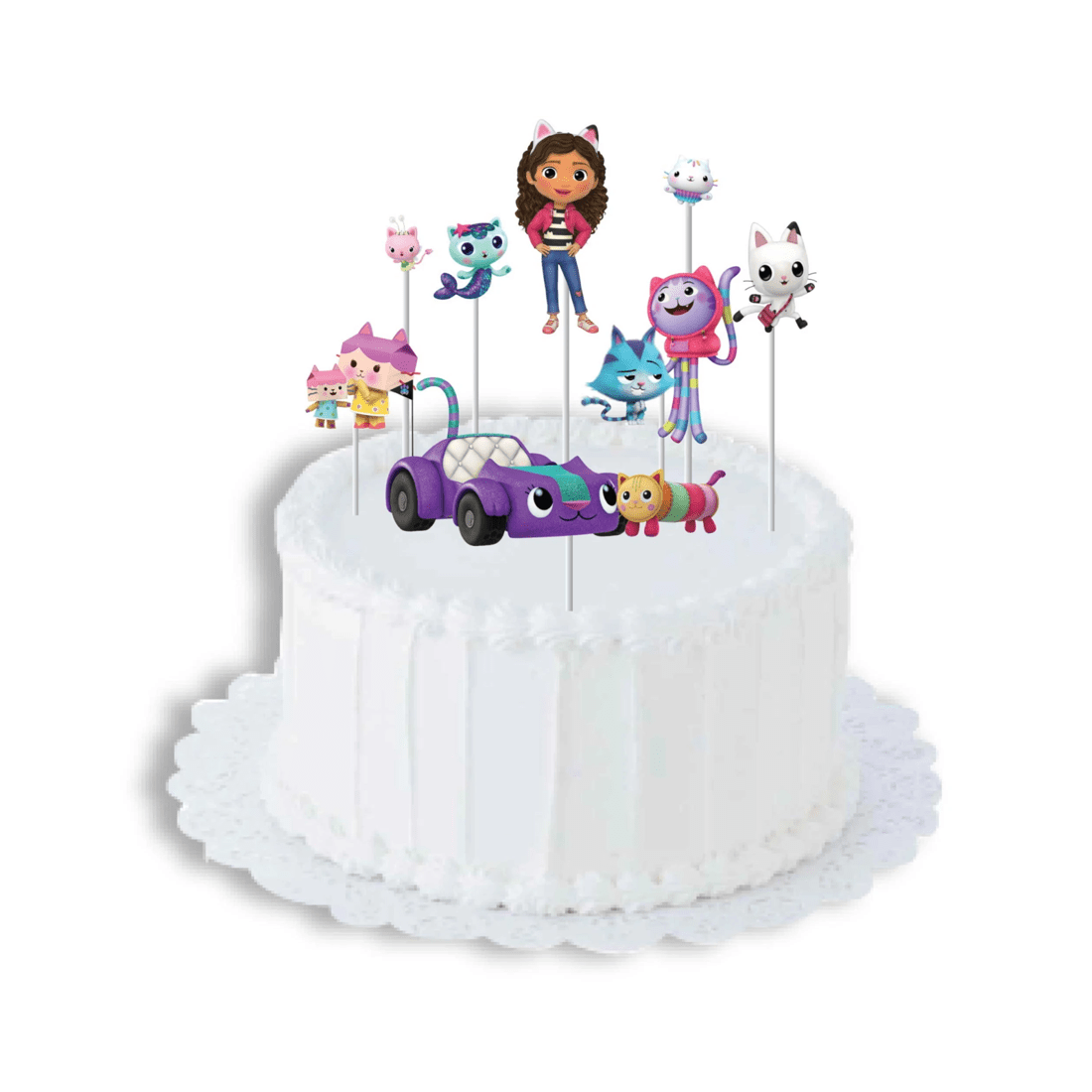 1 Amscan Gabby's Dollhouse Cake Toppers Pack of 8, 1 of 1
