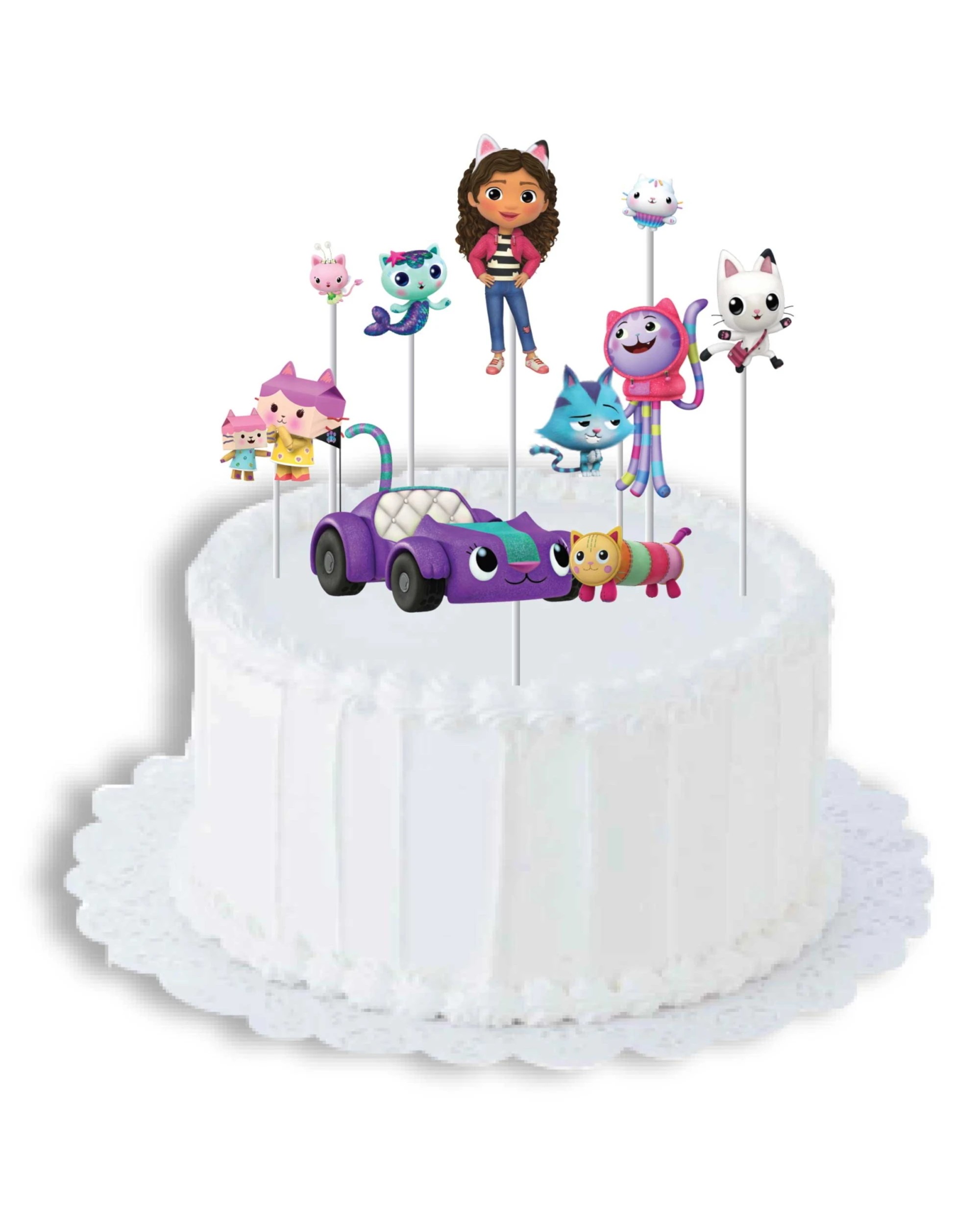 1 Gabby's Dollhouse Gabby's Dollhouse Cake Toppers Pack of 8, 1 of 1