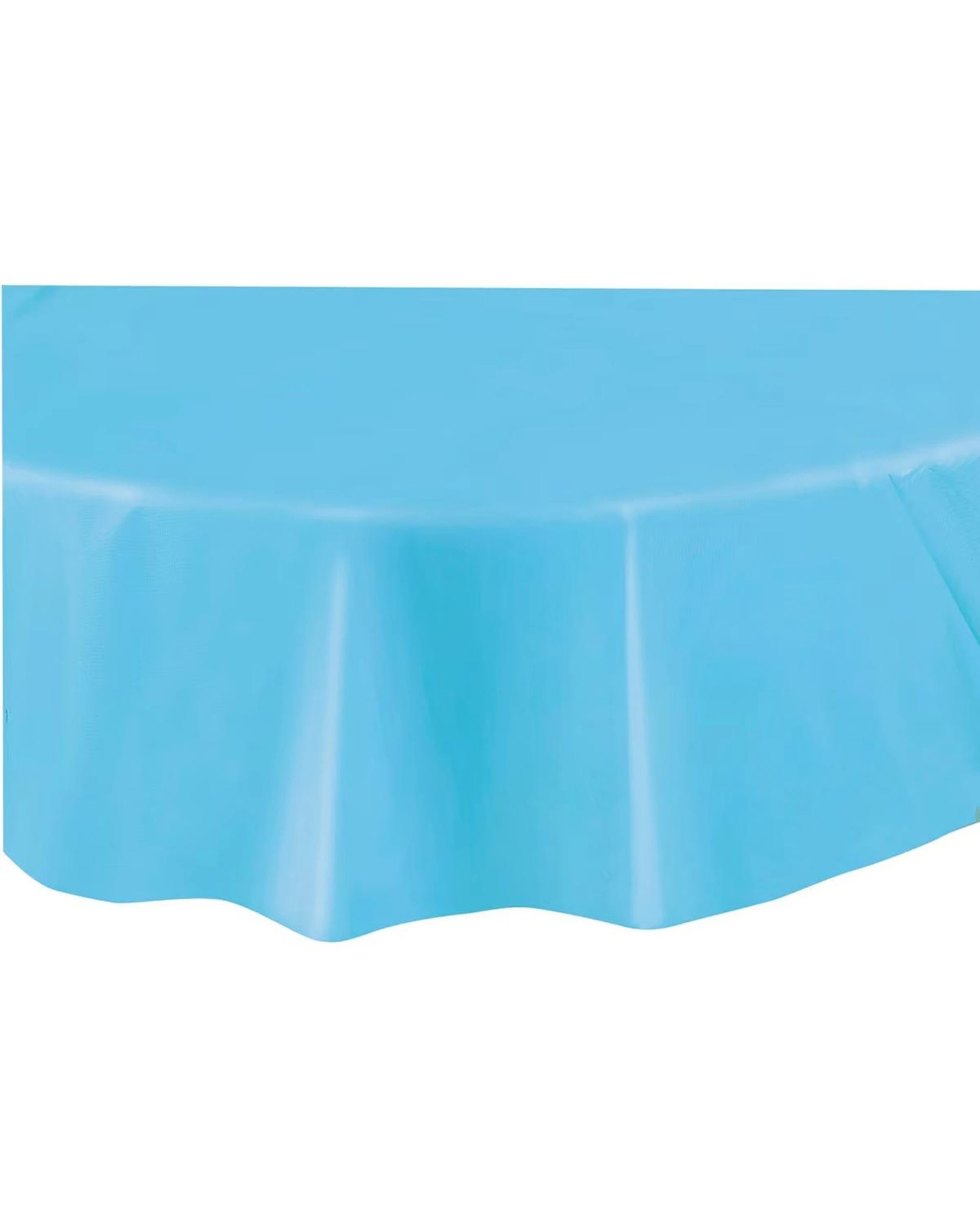 1 Meteor Party Plastic Round Table Cover 2.1m Powder - Blue, 1 of 1