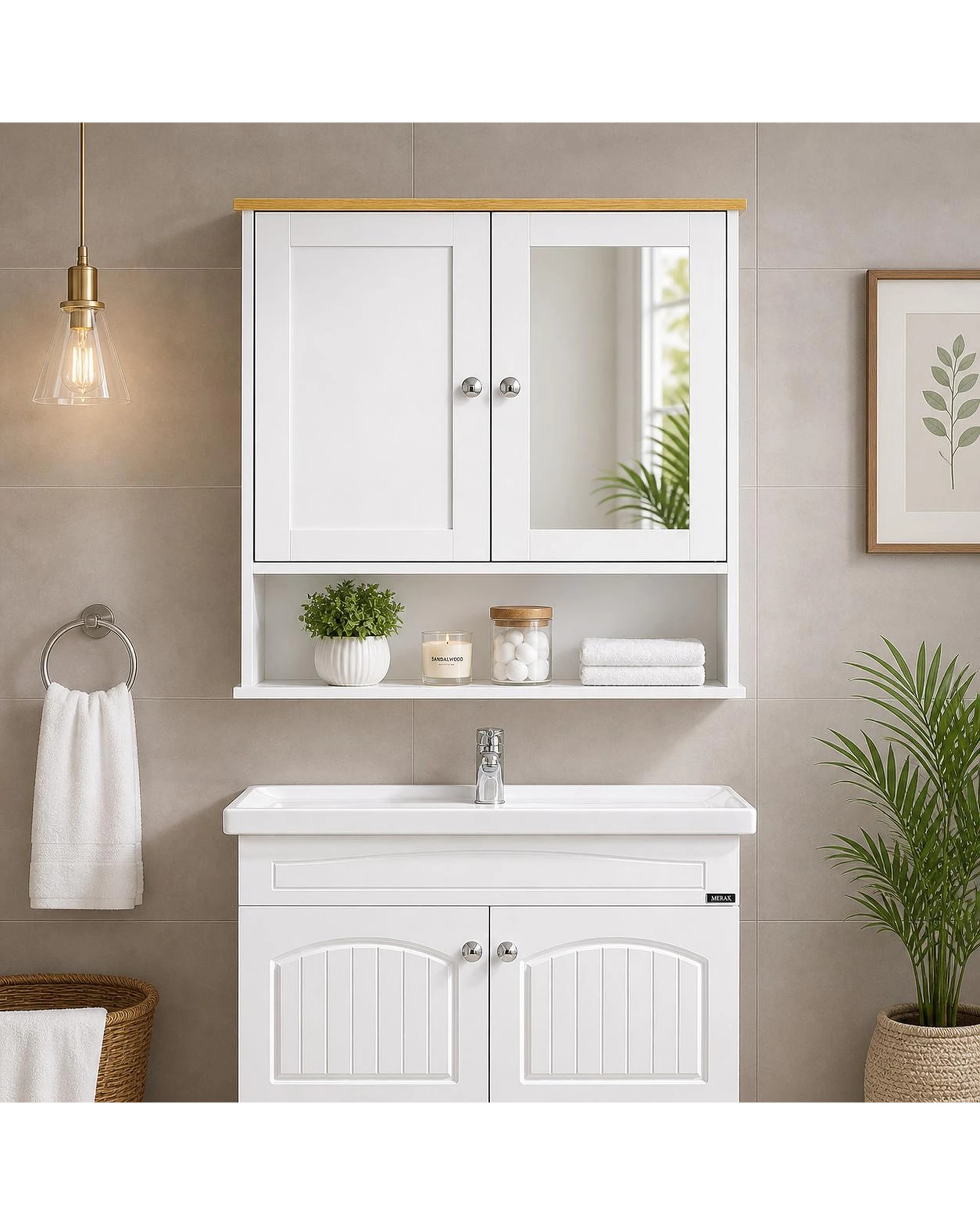 9 Auston Double Door Mirrored Bathroom Cabinet, 9 of 10