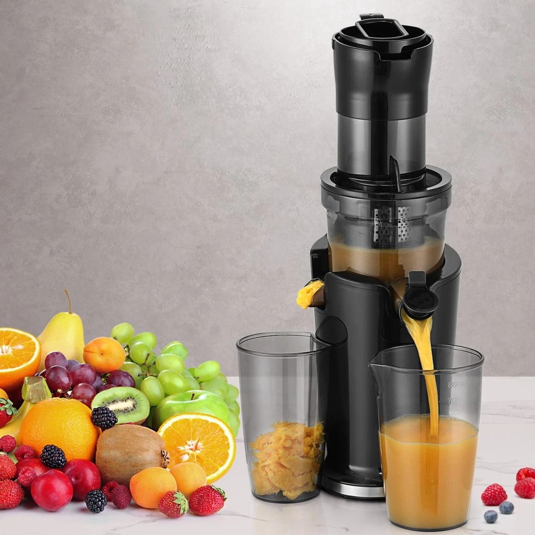 3 Devanti Slow Juicer Cold Press Fruit Juice Extractor 200W - Black, 3 of 4