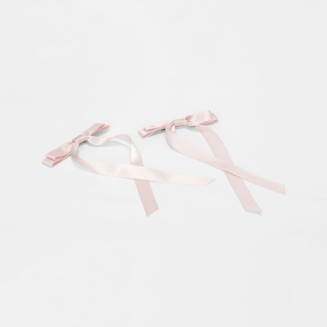 2 2 Pack Pink Ribbon Bow Slide Hair Clips, 2 of 5