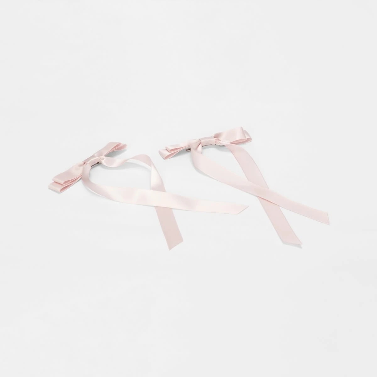 2 2 Pack Pink Ribbon Bow Slide Hair Clips, 2 of 5