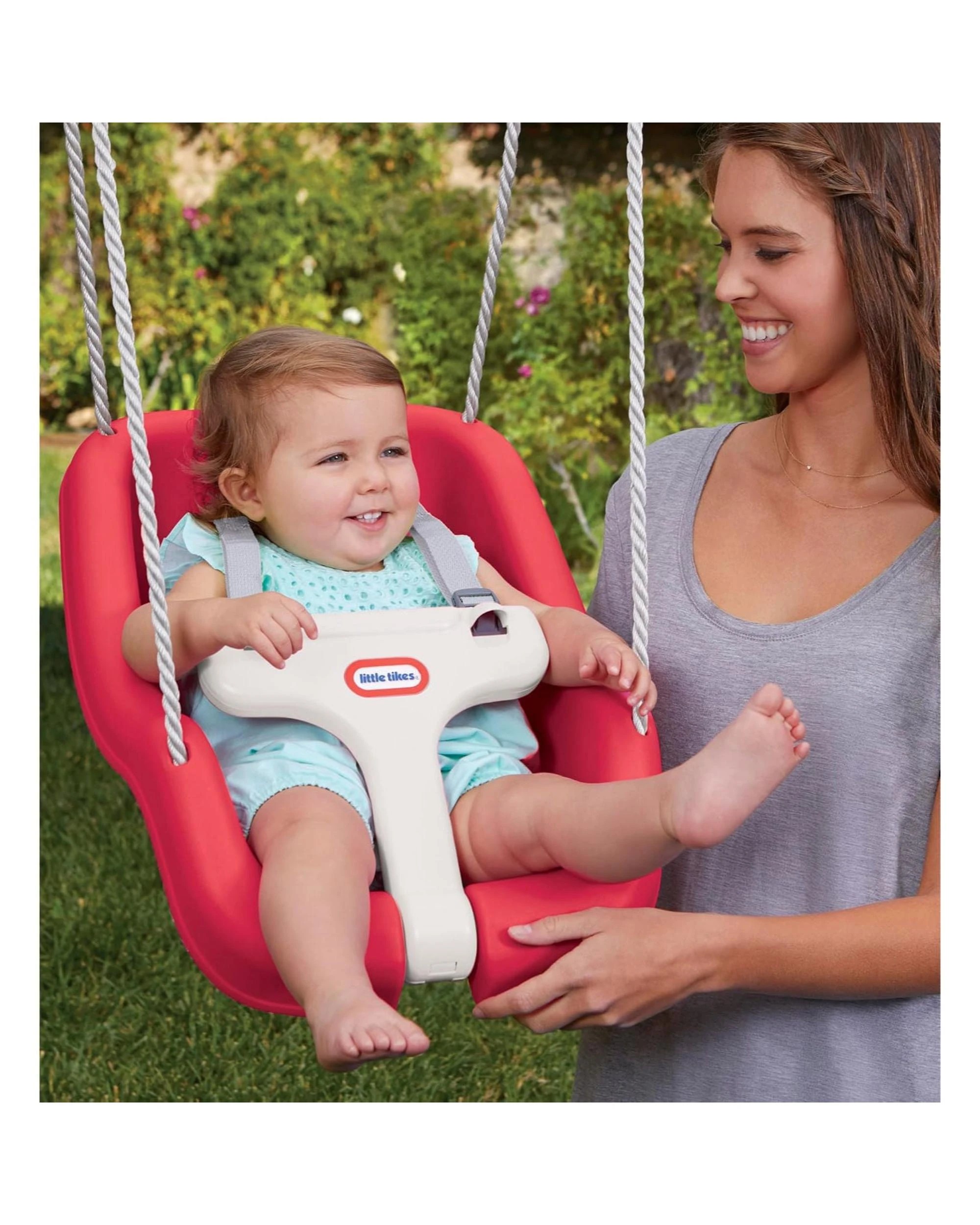 8 Little Tikes 2-in-1 Snug 'n Secure Swing - Red, 8 of 8