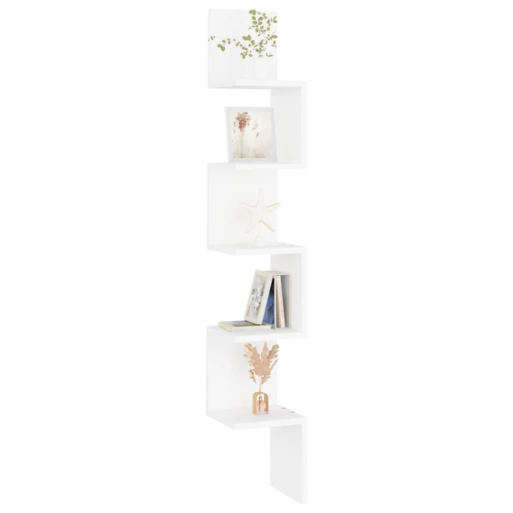 7 vidaXL Wall shelf Corner Fitting - White, 7 of 9