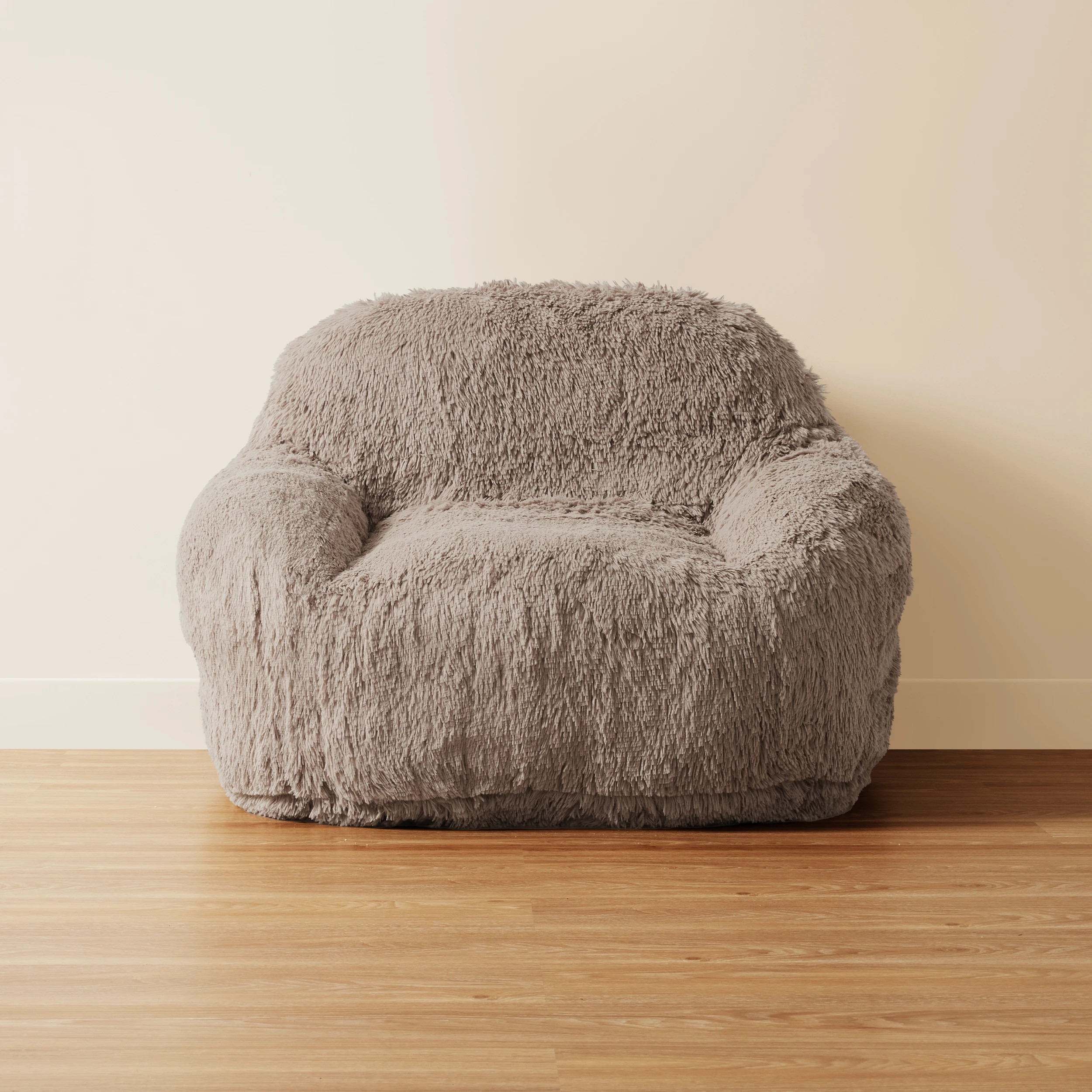 2 Faux Fur Taupe Expanding Chair, 2 of 6