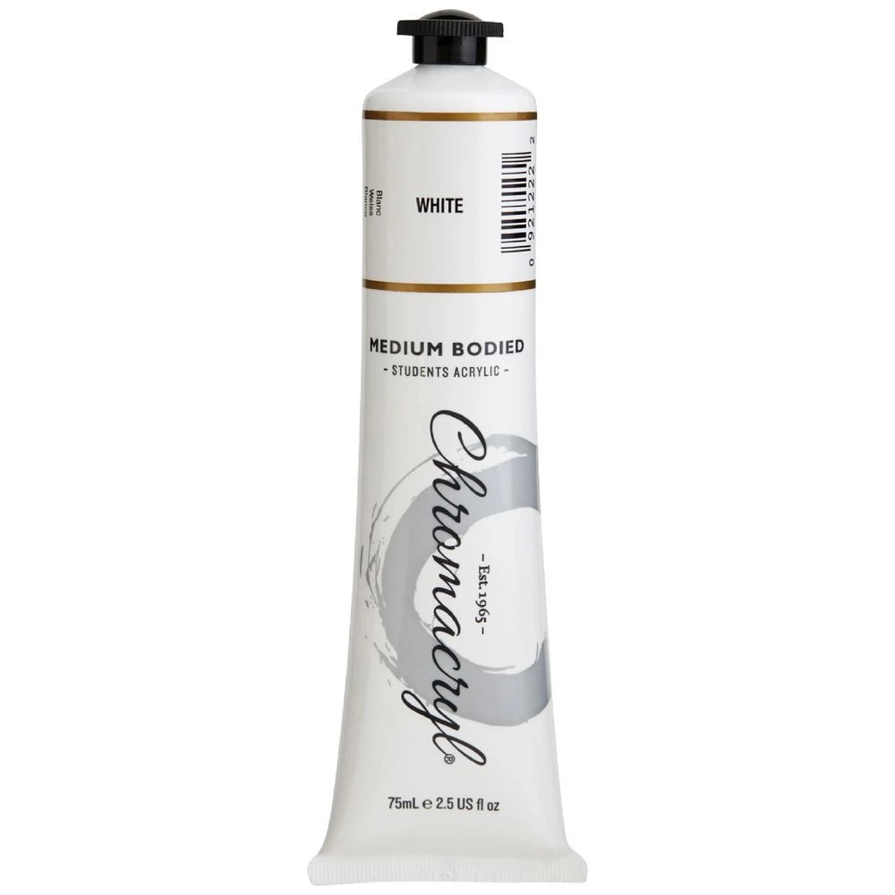 1 Chromacryl Student Acrylic Paint 75mL White, 1 of 1