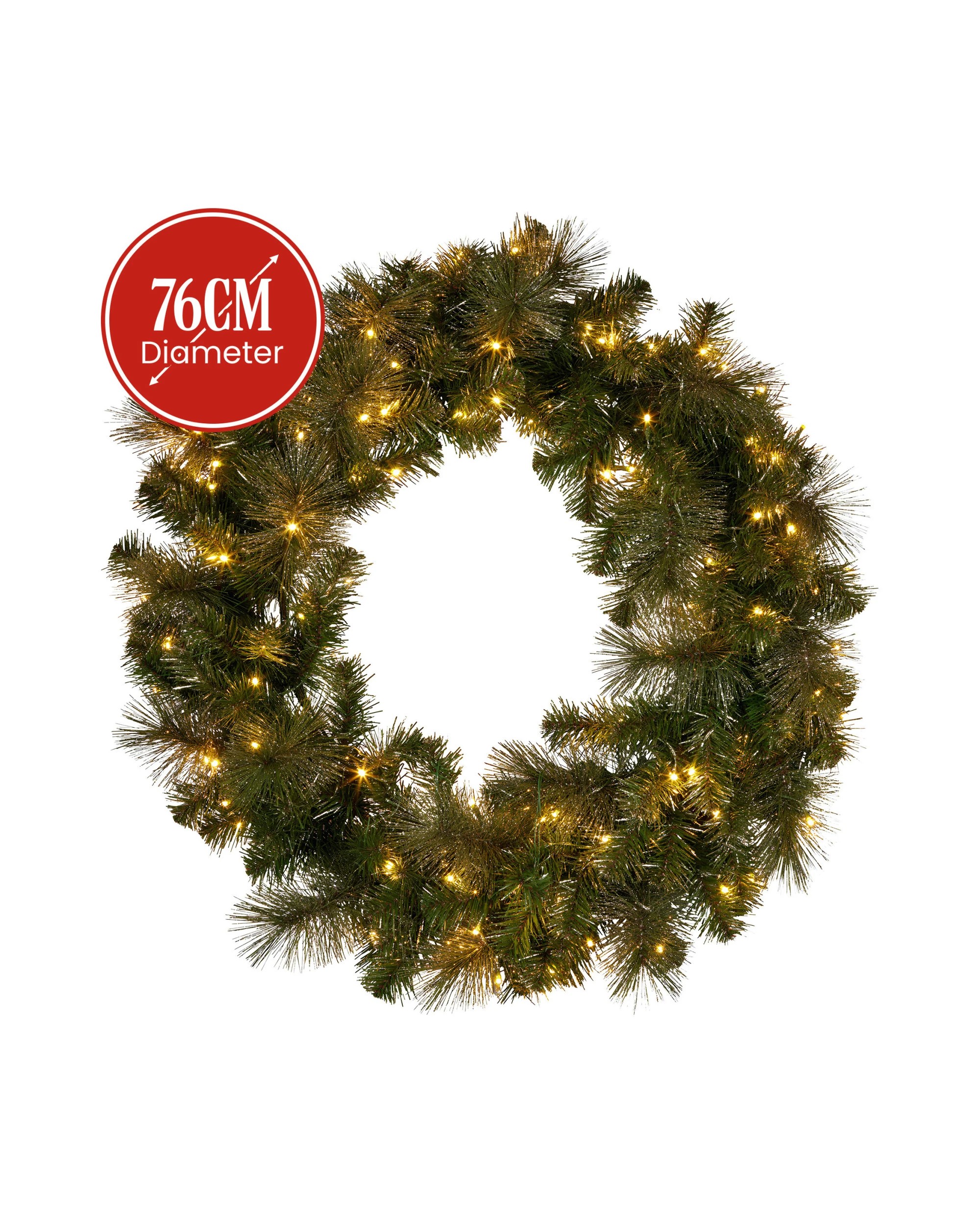 3 Christabelle 76cm Split Christmas Wreath With Led Lights For Double Front Doors Decoration, 3 of 8