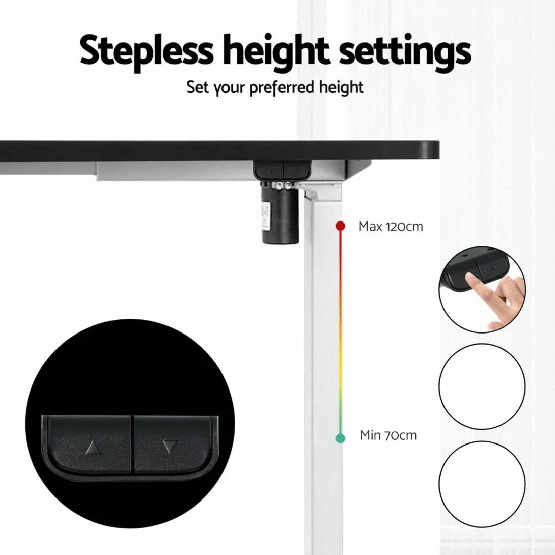 5 Artiss Standing Desk Motorised Sit Stand Desks - Black, 5 of 6