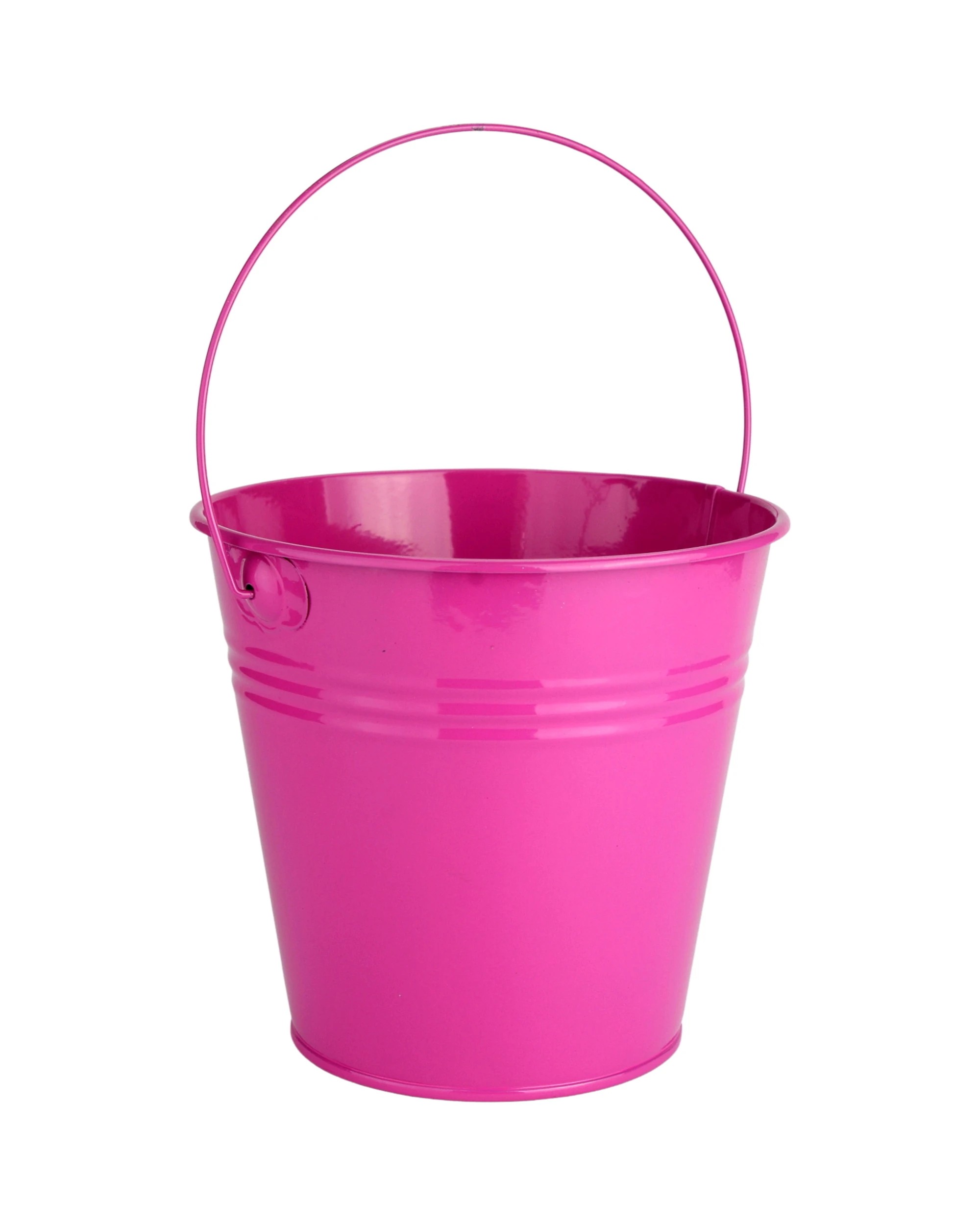 1 Partyrama Hot Pink Metal Bucket 12cm - Pink, 1 of 1