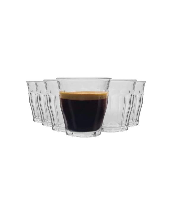 Duralex 6 Pack Picardie Flared Tumblers 250ml Tempered Glassware For Everyday - Plain