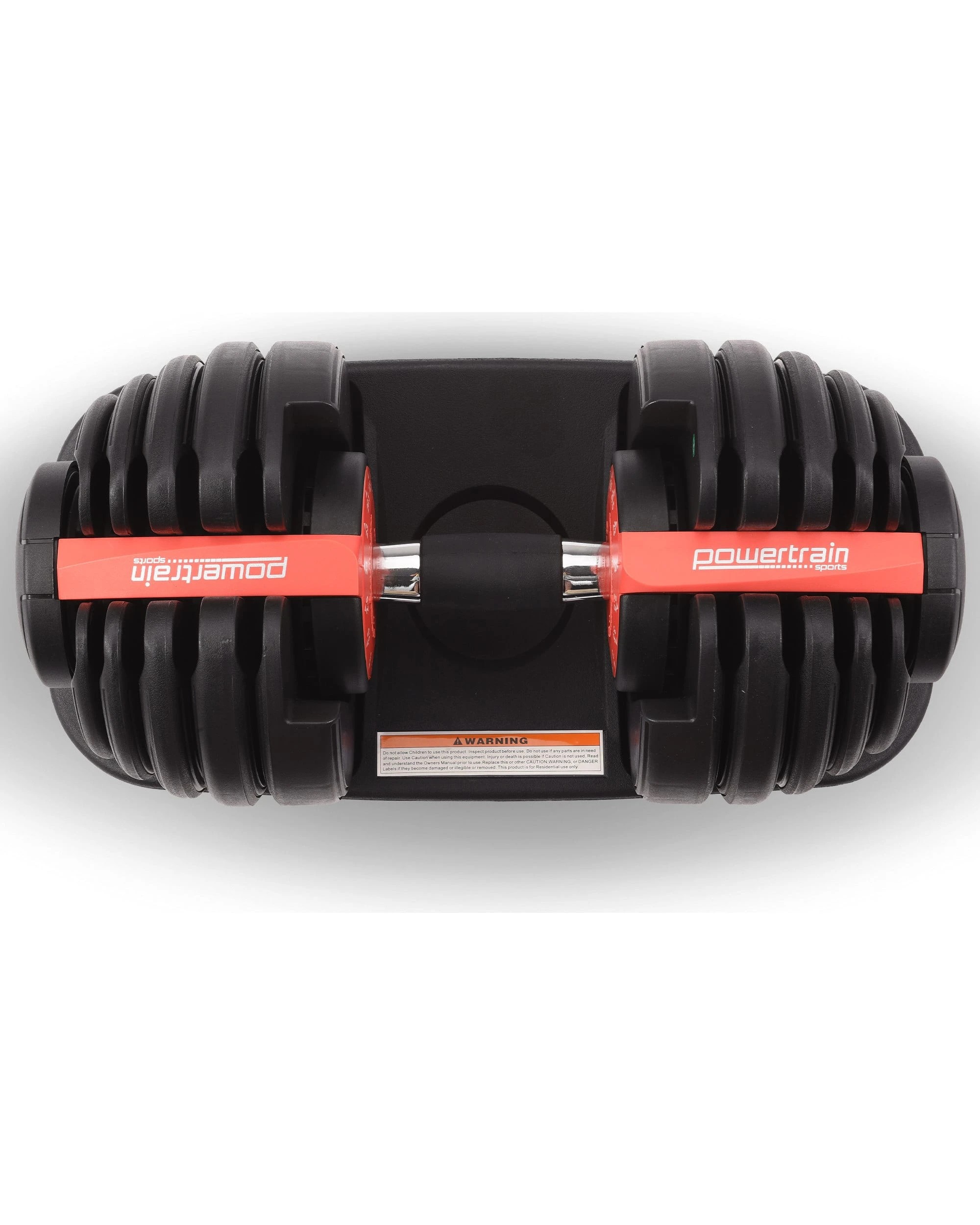 7 Powertrain 24kg Adjustable Dumbbells 15-in-1 Home Gym Weights Red, 7 of 7