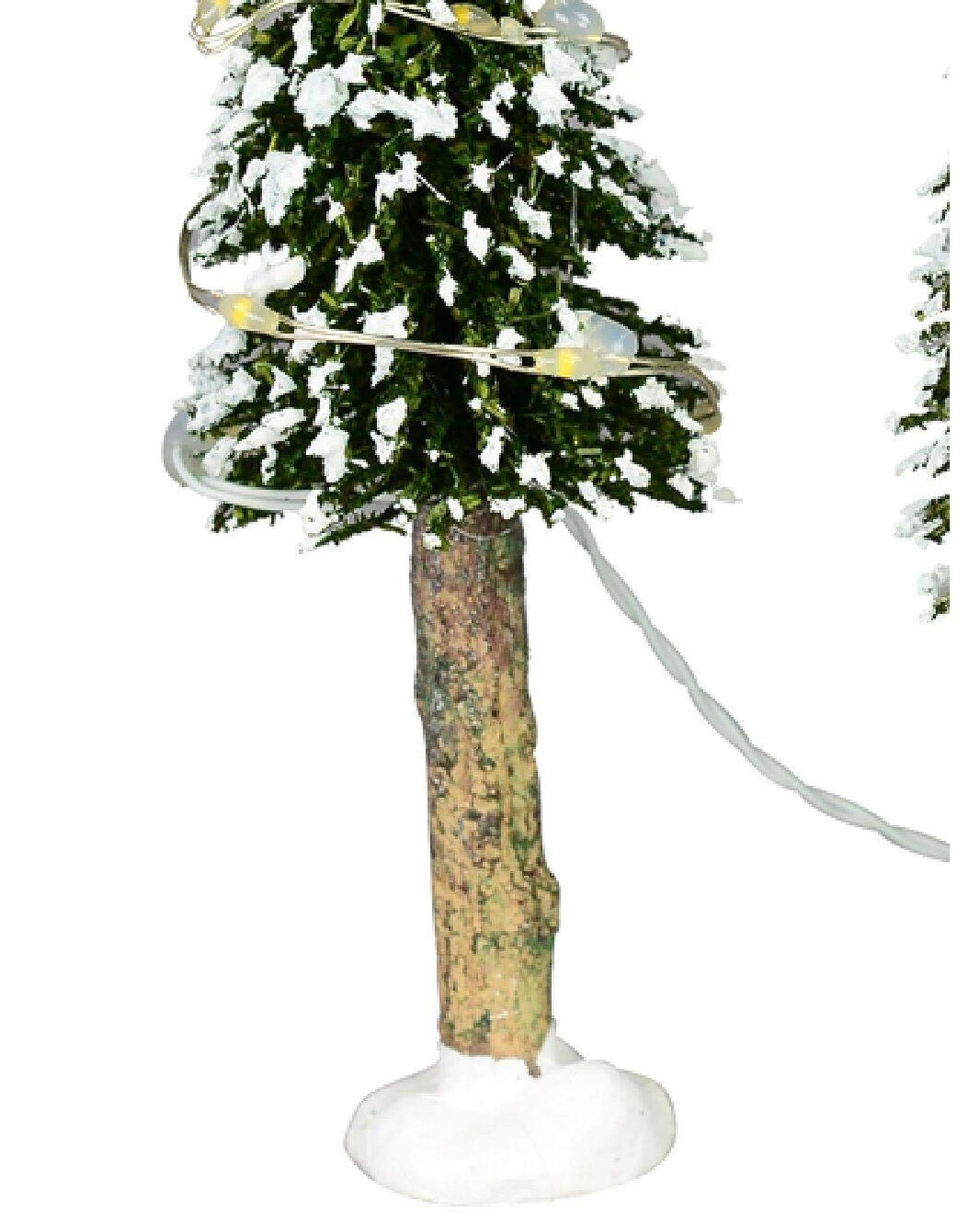 Christmas Warehouse 3x Snow Flocked LED Pine Trees Village Scenery ...