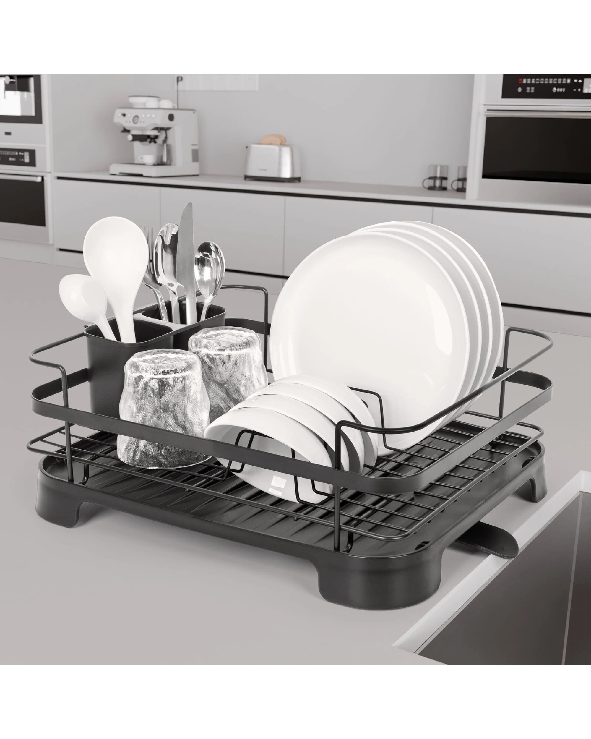 3 Hacienda Steel Frame Dish Drying Rack Durable Steel Frame, Removable Utensil Holder, Compact Size For Small Kitchens, 3 of 6