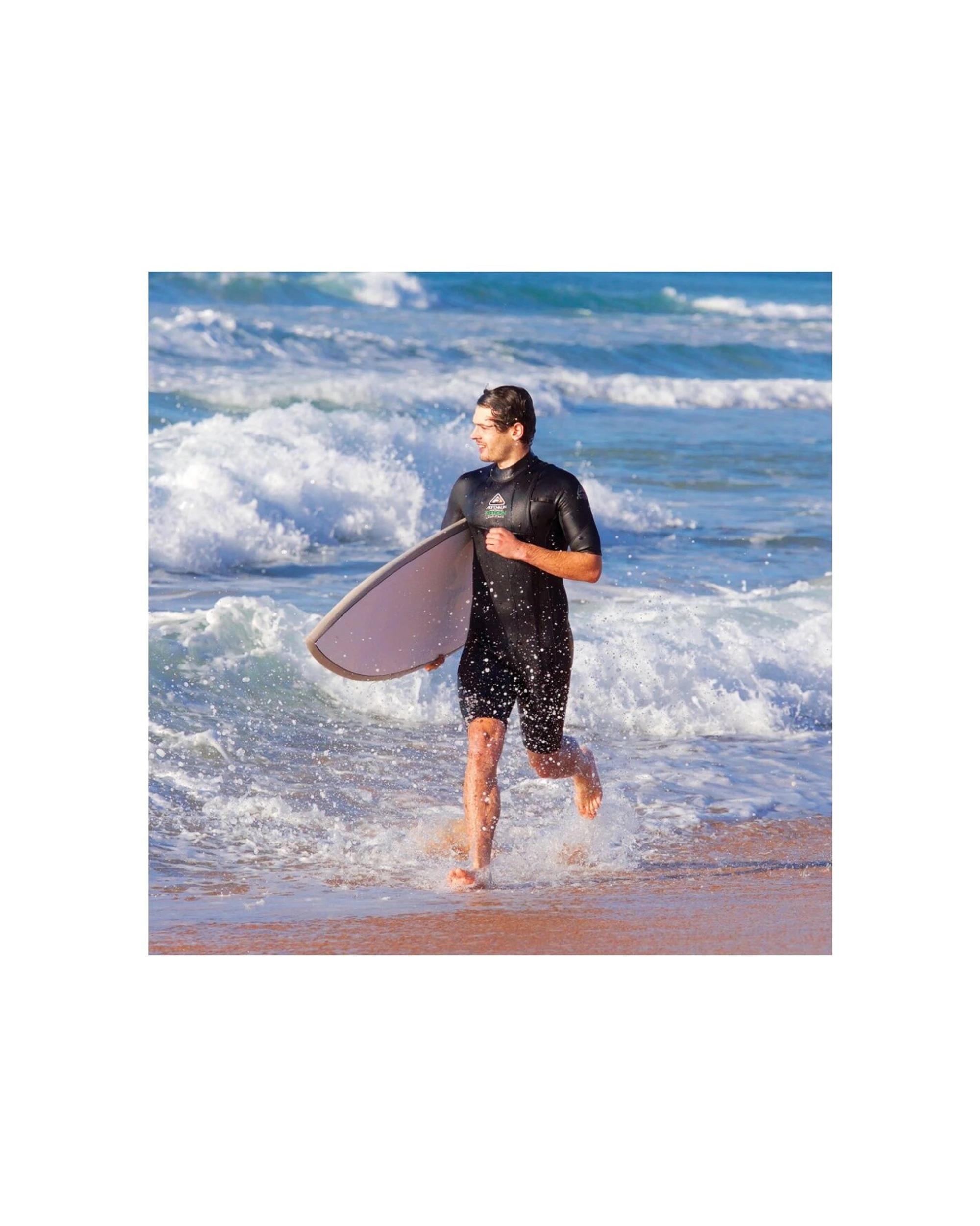 2 Adrenalin Fuzion Adult Springsuit Zip-Free Surf Wetsuit BLACK, 2 of 3