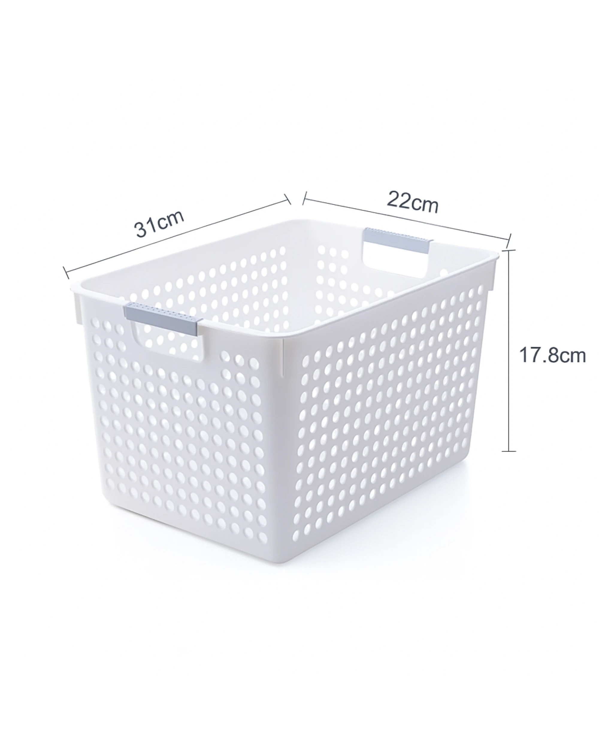 4 BR Home Premium Plastic Storage Basket with Grip Handles - 24 Pack, 4 of 4