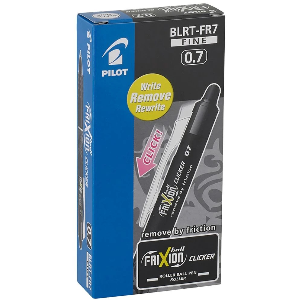1 PILOT Frixion Clicker Erasable Gel Pen 0.7mm Black 12 Pack, 1 of 3