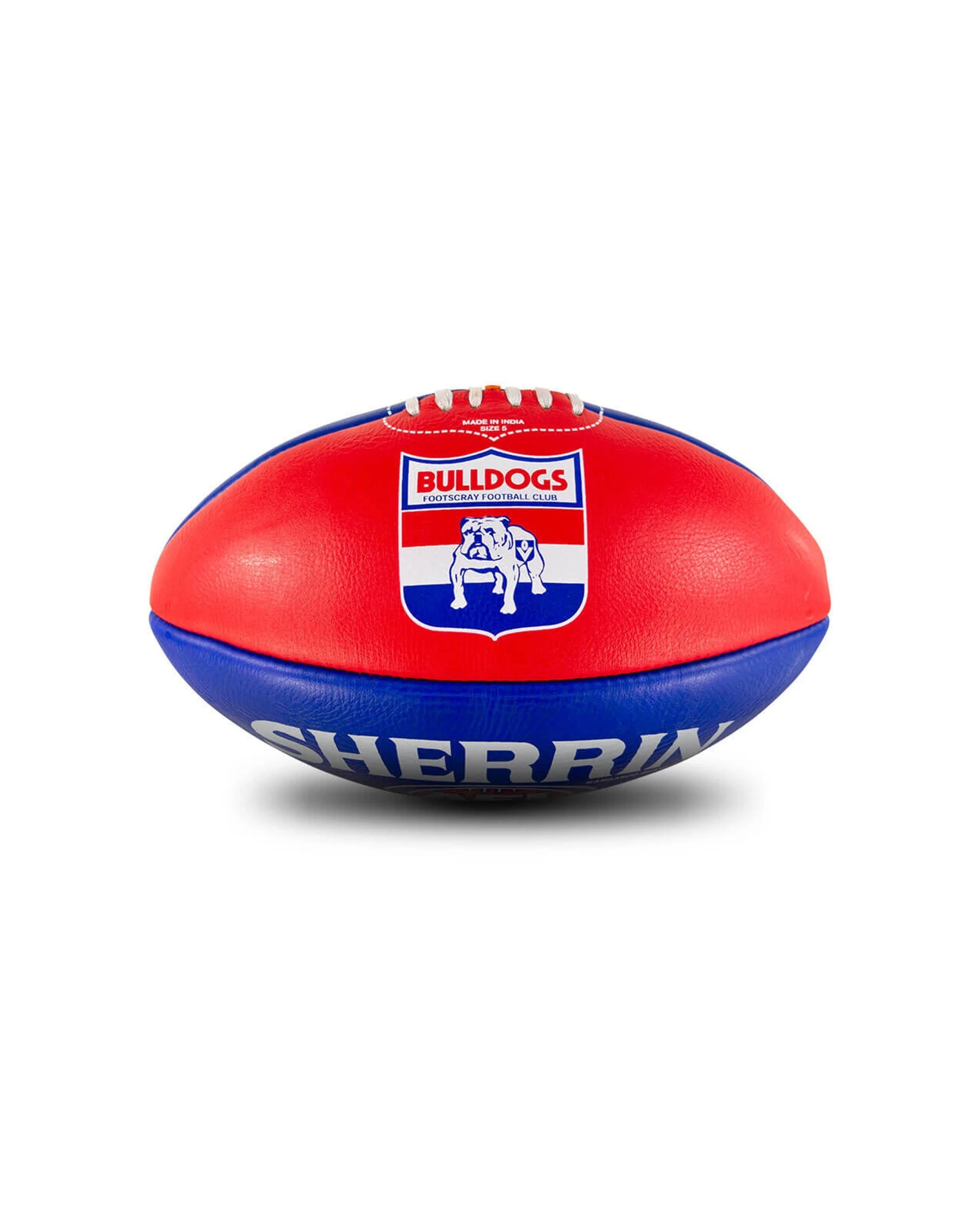1 Sherrin AFL Team Leather Football Western Bulldogs Size 5 Training Grass Play - Multi, 1 of 4