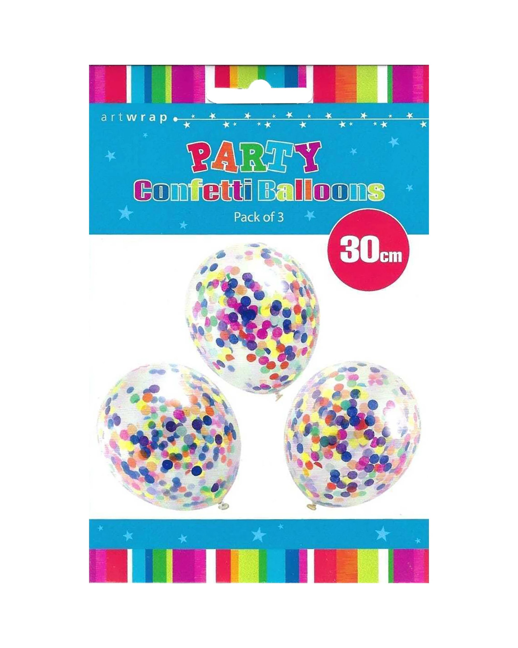2 Artwrap Colour Confetti Latex Round Balloons 30cm Pack of 3 - Multi, 2 of 2