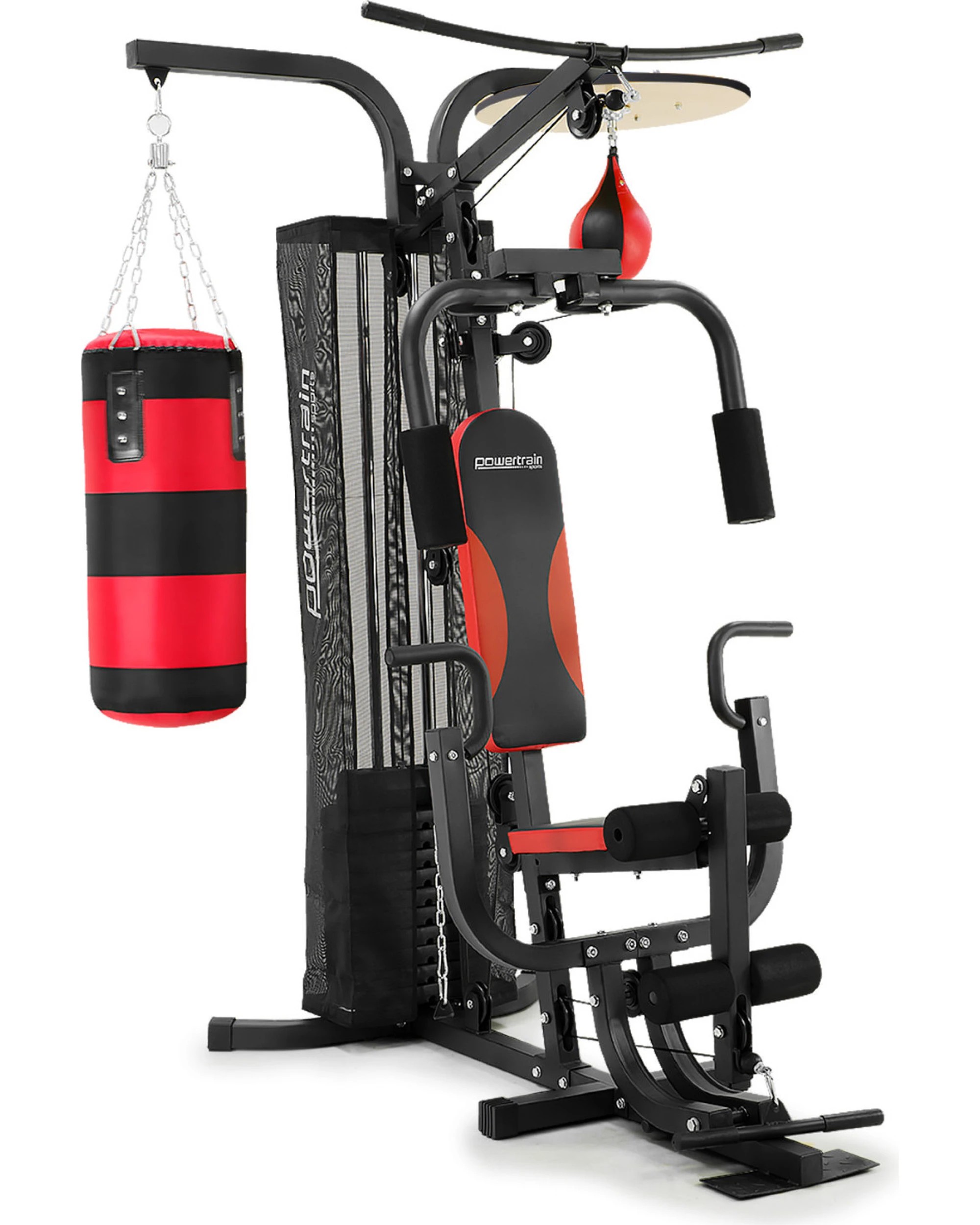 1 Powertrain Sports 4610 Home Gym Multi Station with Punching Bag and Speed Bag - Black, 1 of 10