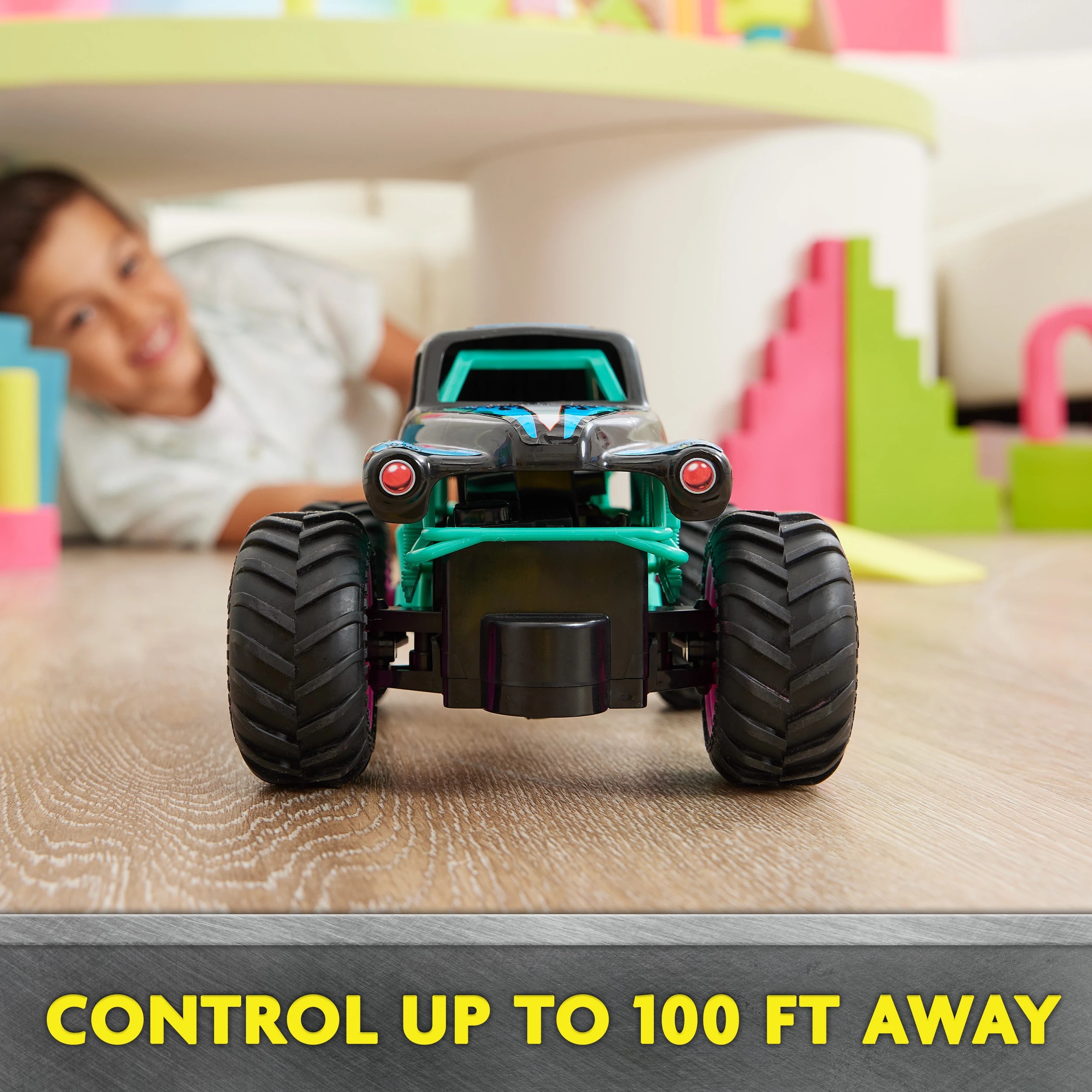 5 Monster Jam Nitro Neon Grave Digger Remote Control Truck, 5 of 10