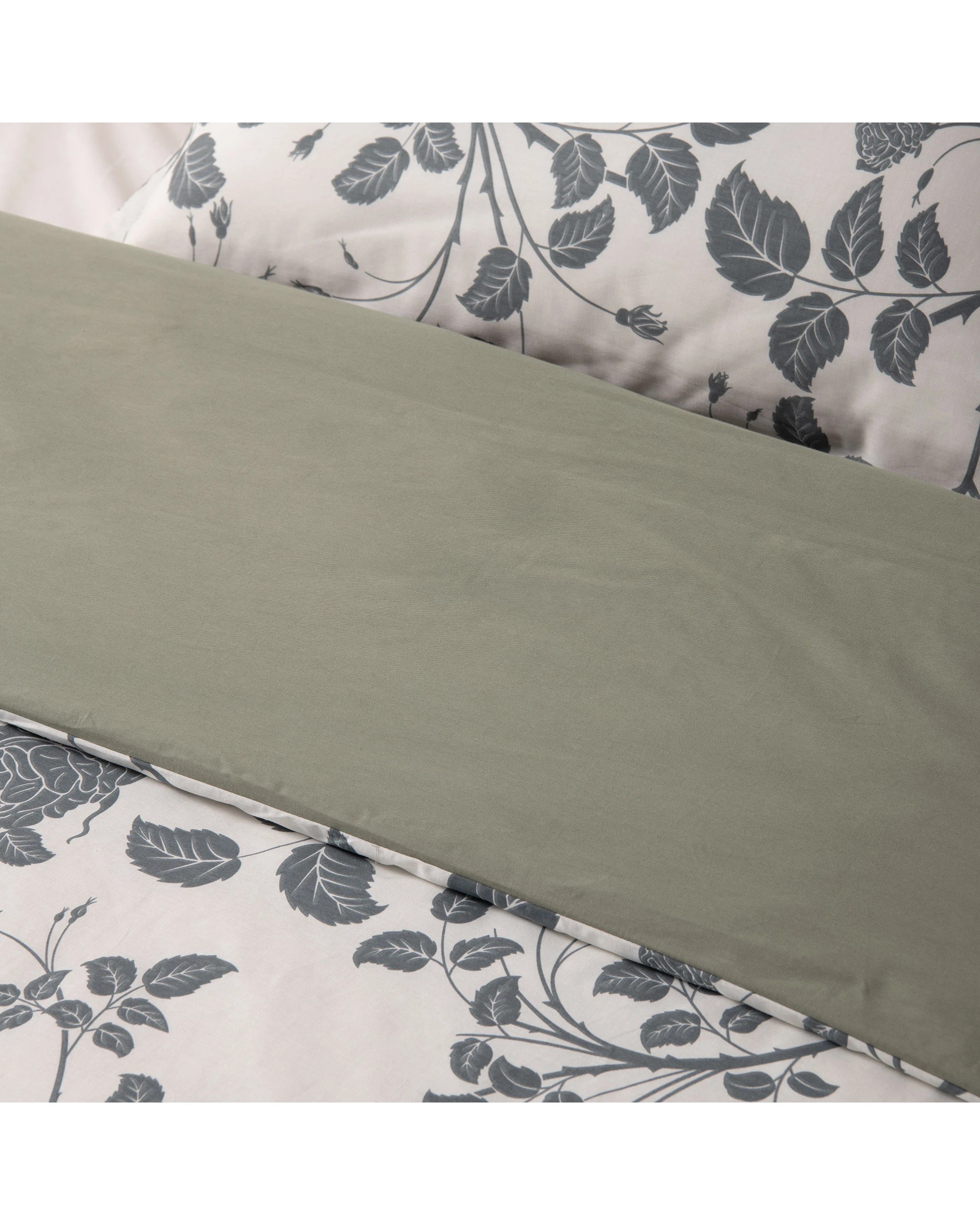 6 Dreamaker Felicity 100% Cotton Reversible Quilt Cover Set - King Single Bed - Sage, 6 of 8