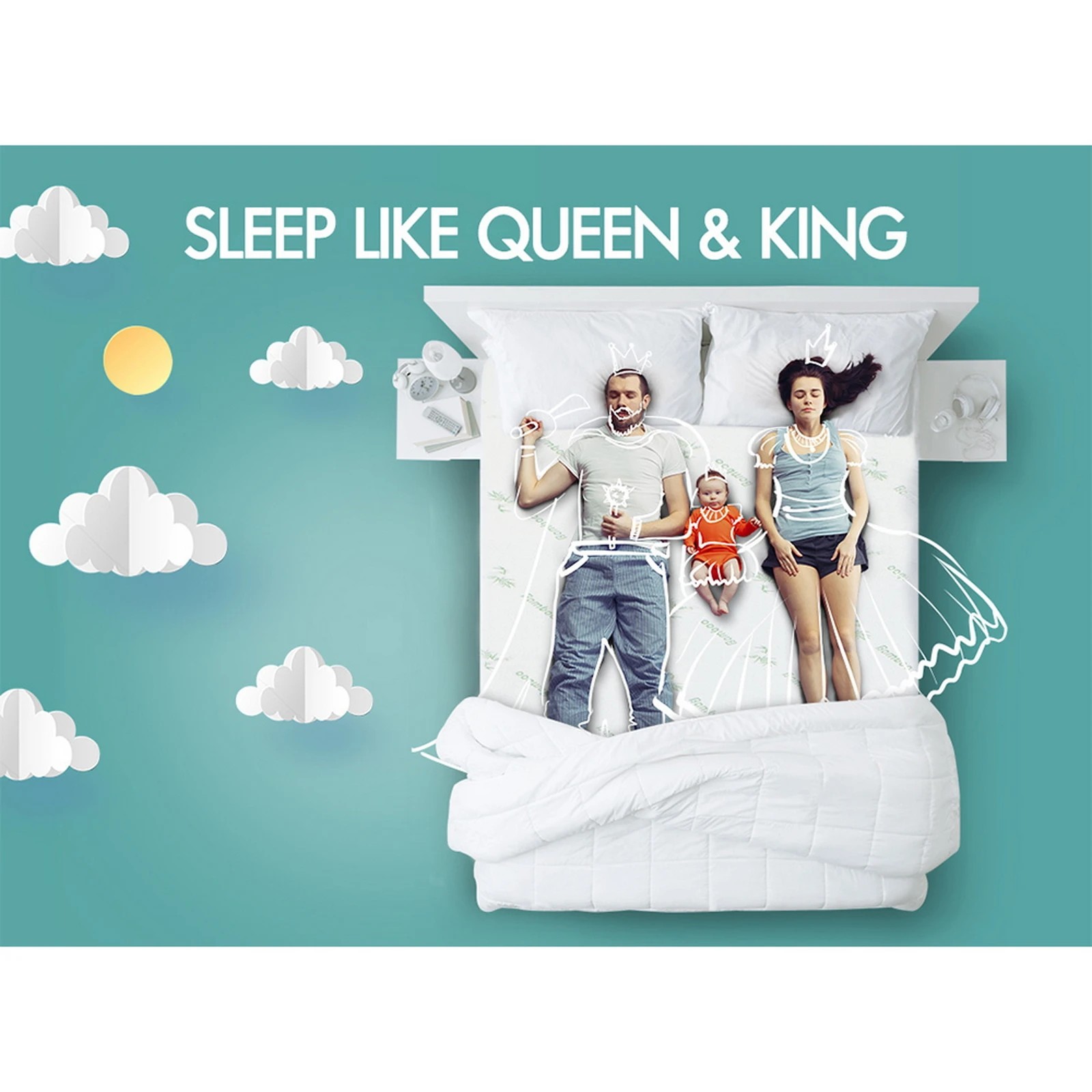 5 Starry Eucalypt Memory Foam Mattress Topper 8cm Cool Gel - King Single Bed, 5 of 10
