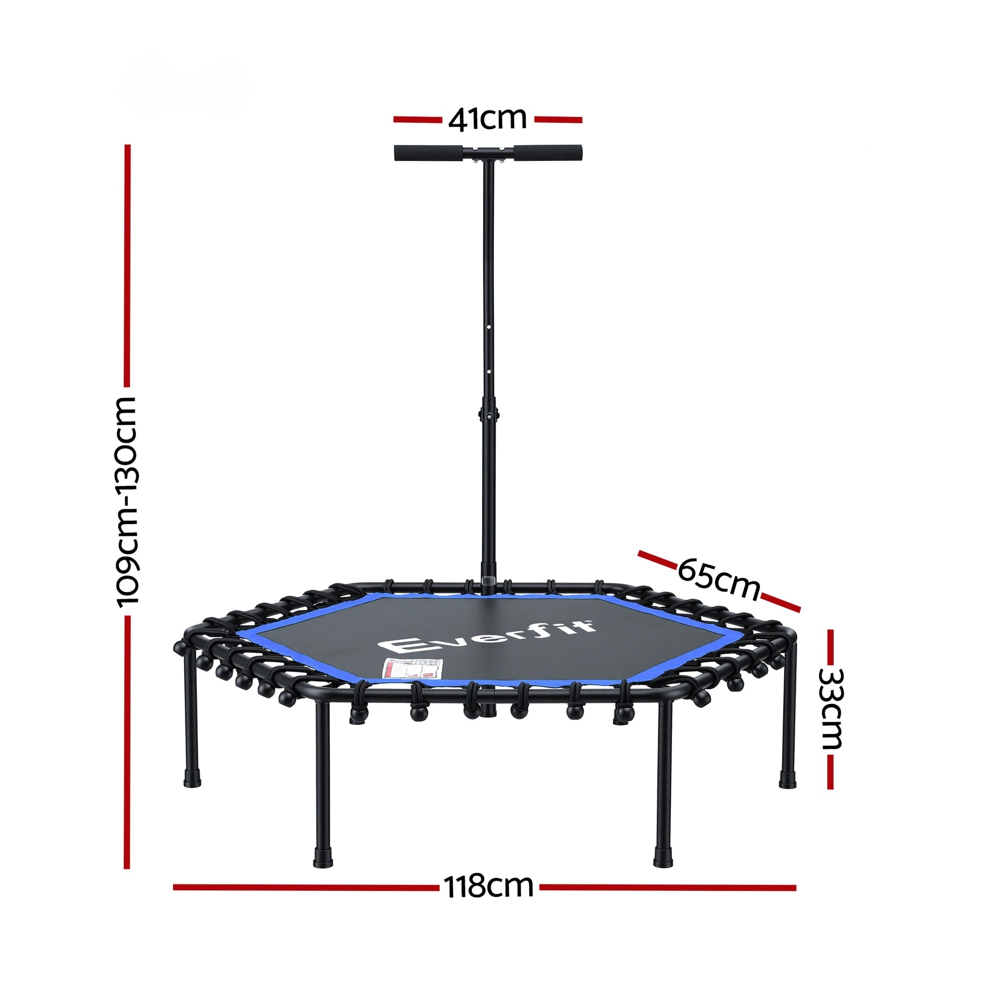 2 Everfit 48inch Hexagon Fitness Trampoline Rebounder Adjustable Handrail - Multi, 2 of 6