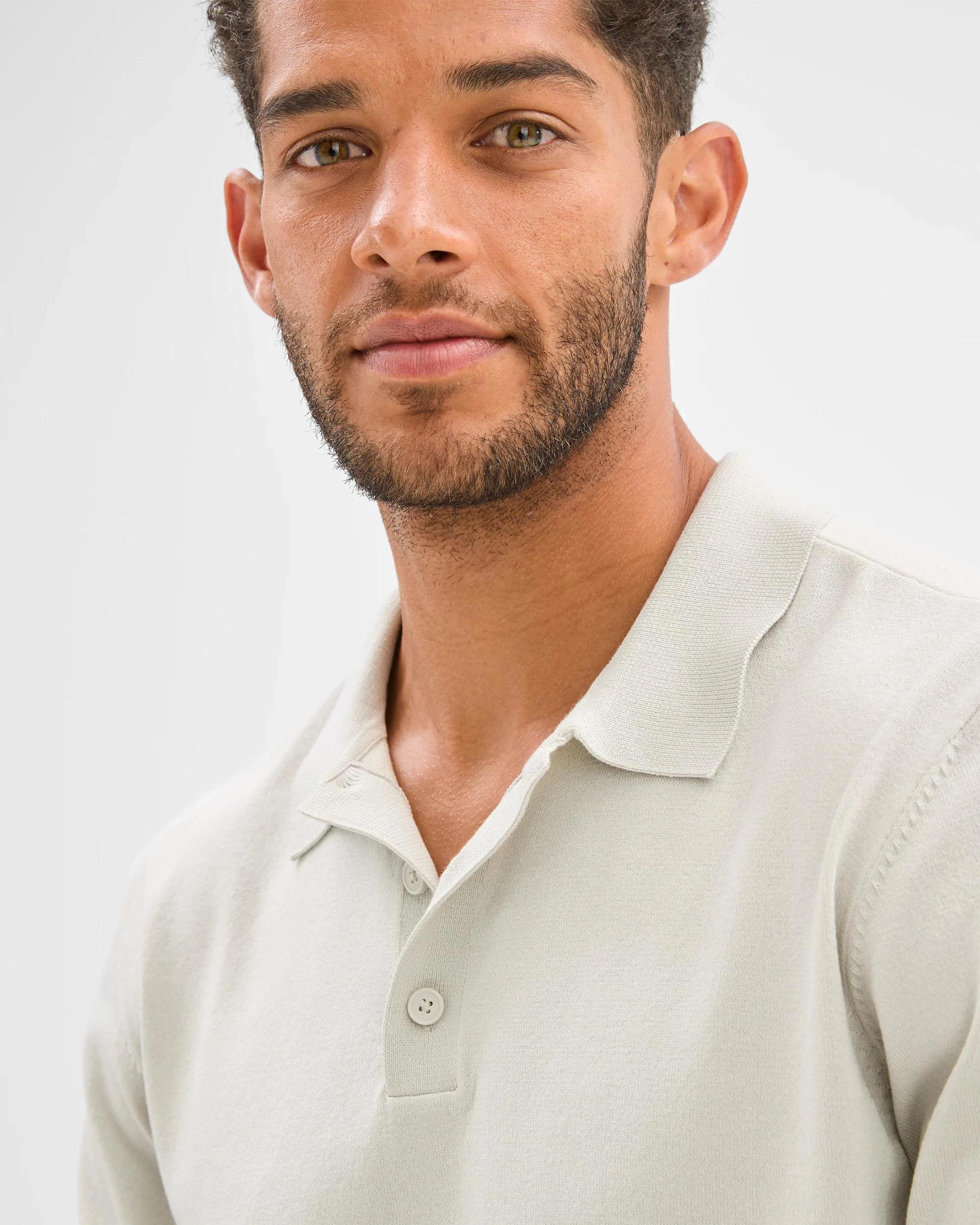 6 Preview Knit Polo Top ECRU, 6 of 6