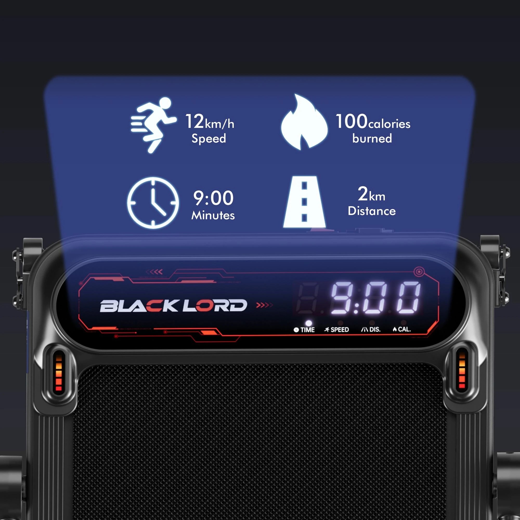 6 Black Lord Treadmill Electric Walking Pad Incline Shock Absorbers Foldable - Black, 6 of 10