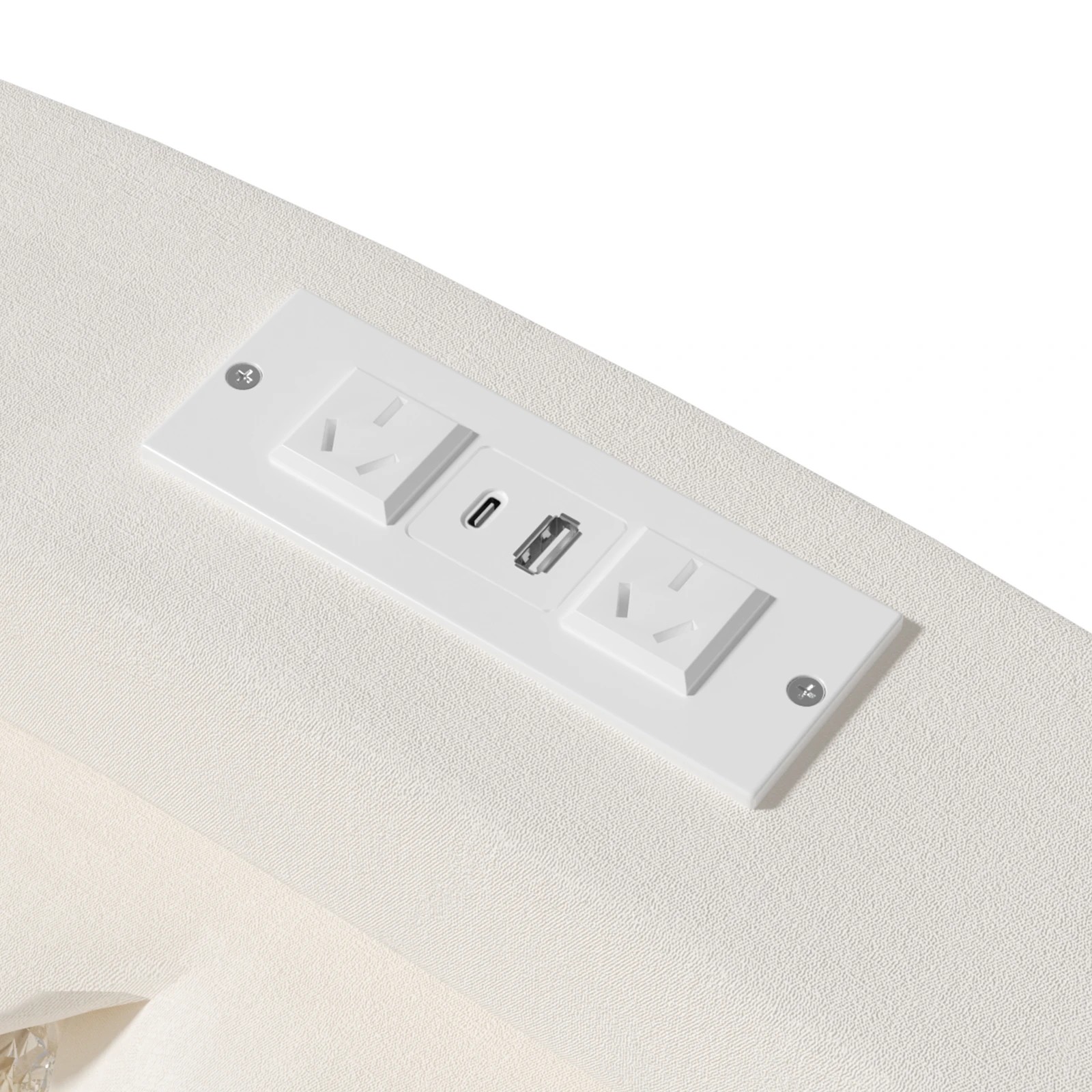4 Advwin LED Velvet Bed Frame with Adjustable Headboard and Storage Drawer Double - Beige, 4 of 9