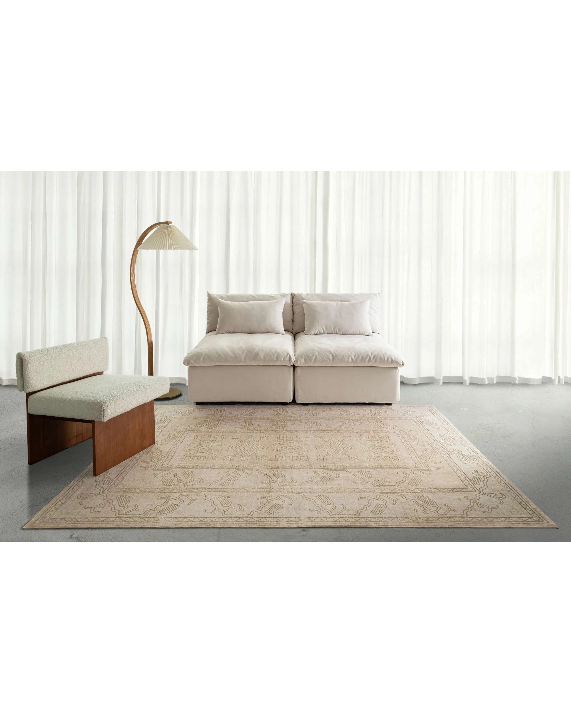 2 Loopsie Teruel Traditional Washable Rug-370cm x 270cm - Beige, 2 of 8