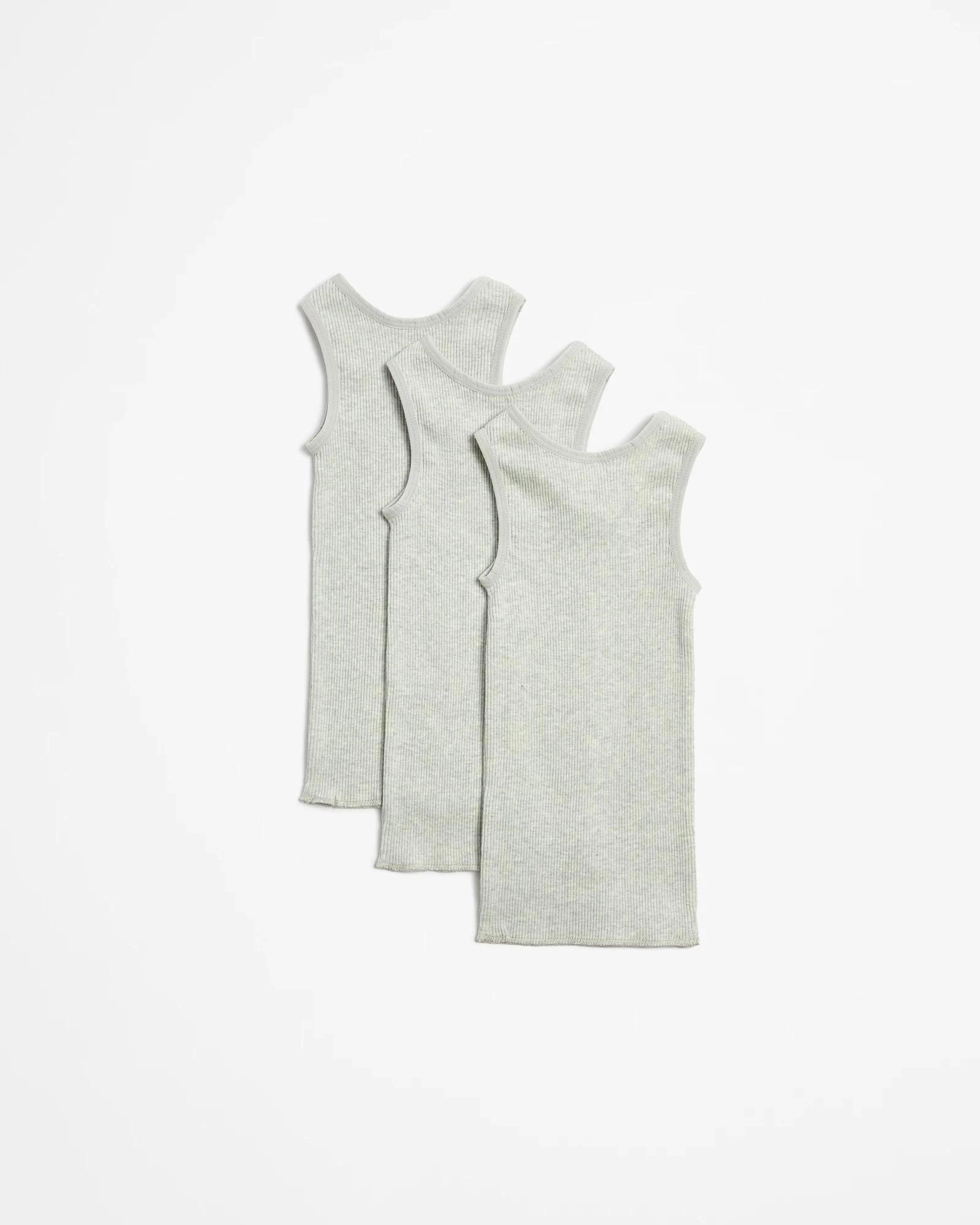 3 Target Baby Baby Organic Cotton Unisex Vests 3 Pack GREY MARLE, 3 of 3
