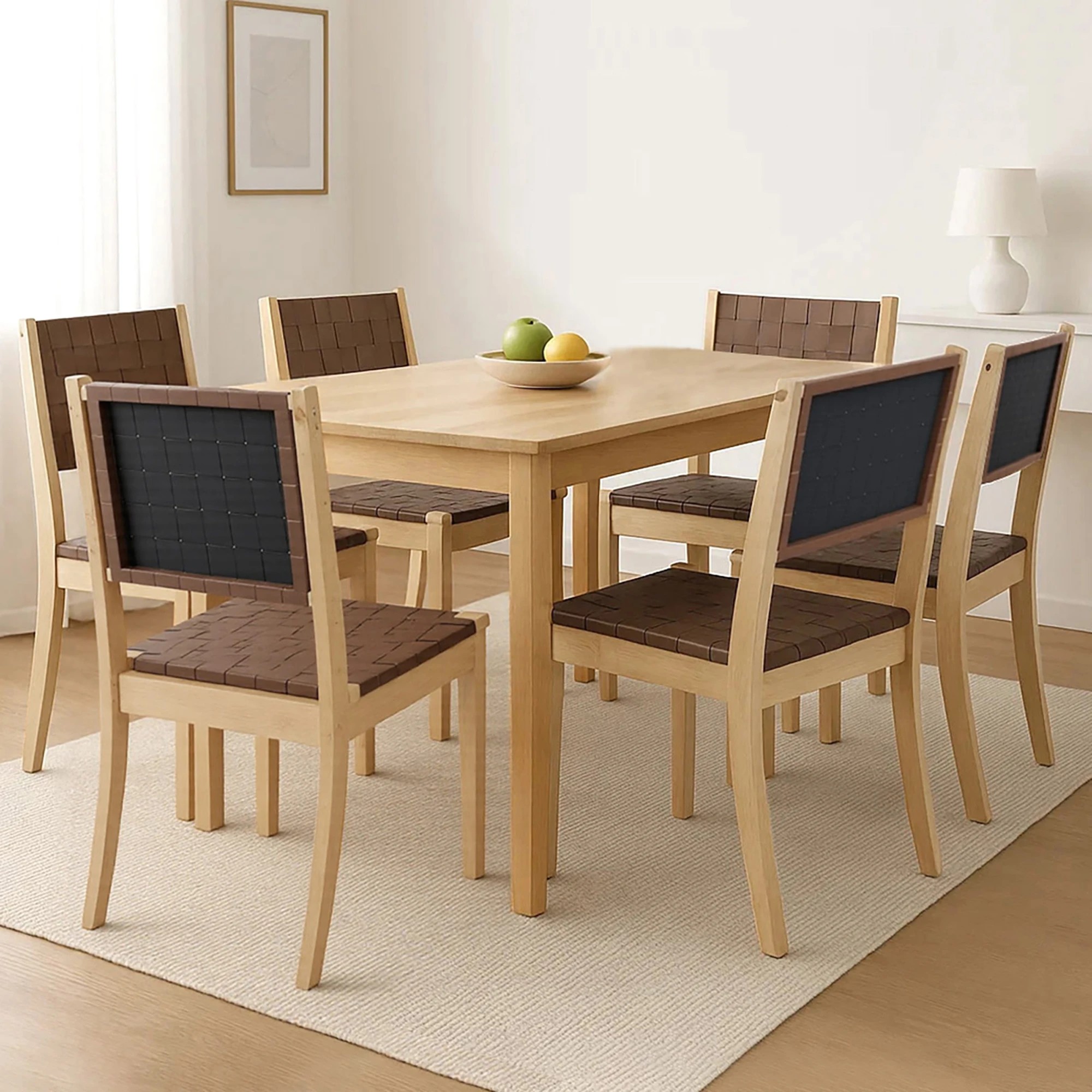 8 Levede 6x Dining Chairs PU Solid Beech Wood - Natural, 8 of 8