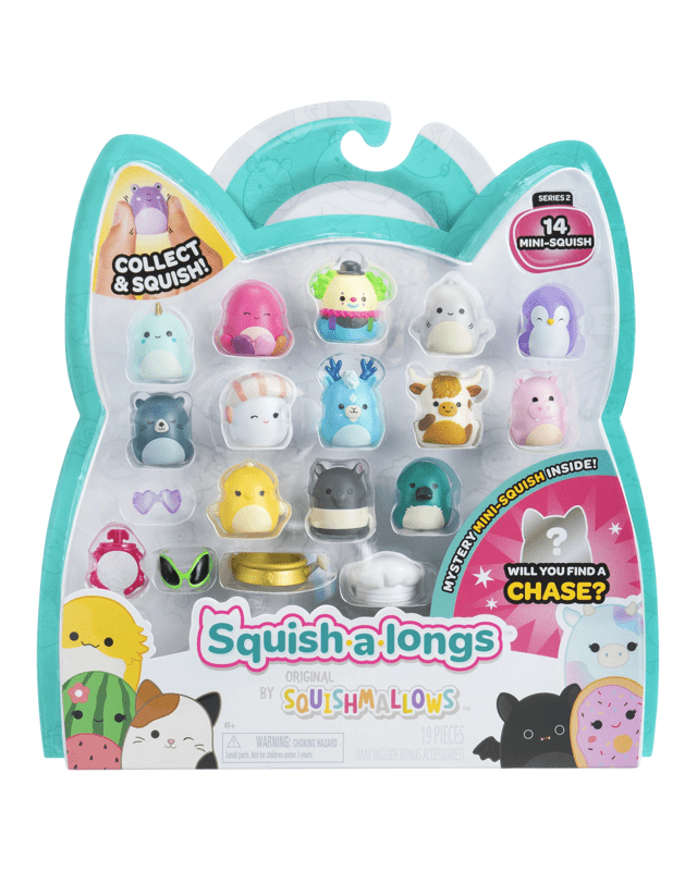 14 Pack Original Squishmallows Squish-A-Longs Mini-Squish Set - Asso