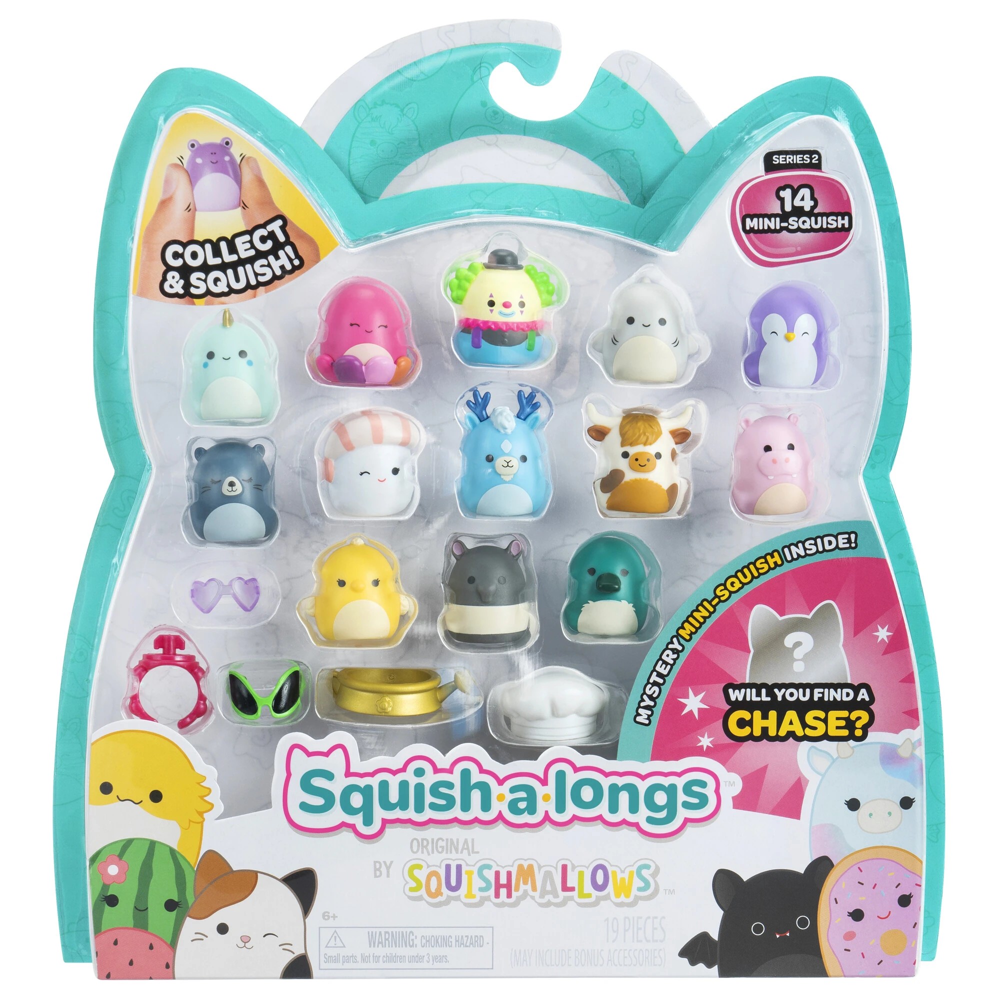 1 14 Pack Original Squishmallows Squish-A-Longs Mini-Squish Set - Assorted, 1 of 4