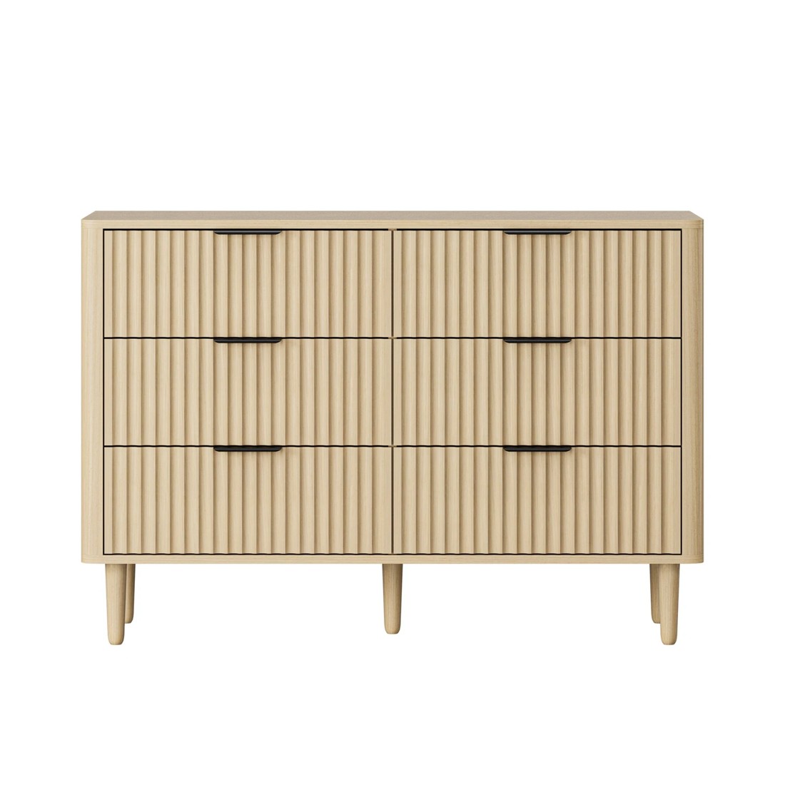 7 Oikiture 6 Chest Of Drawers Storage Cabinet Dressers Lowboy Stripe
 - Natural, 7 of 10