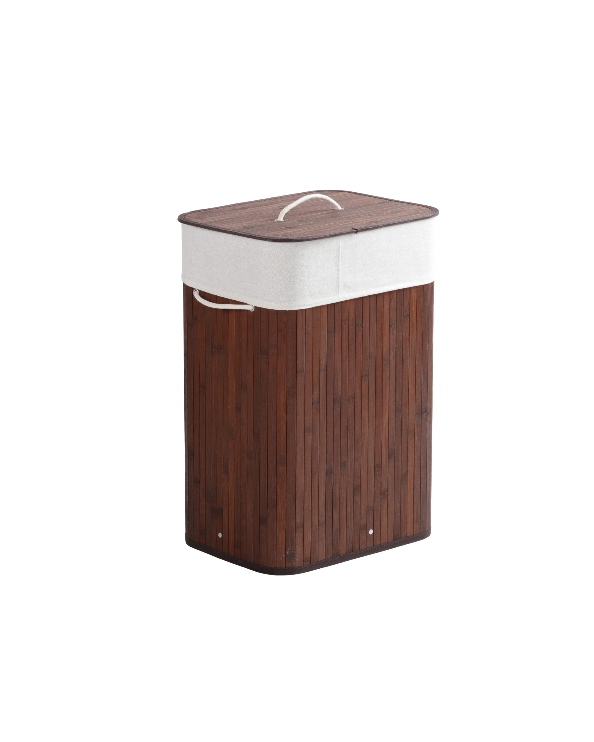 3 Sherwood Home Tall Rectangular Folding Bamboo Laundry Hamper with Lid 40x30x60cm - Natural Bamboo, 3 of 5