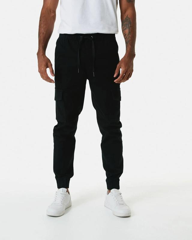 Elastic Waist and Cuffed Cargo P