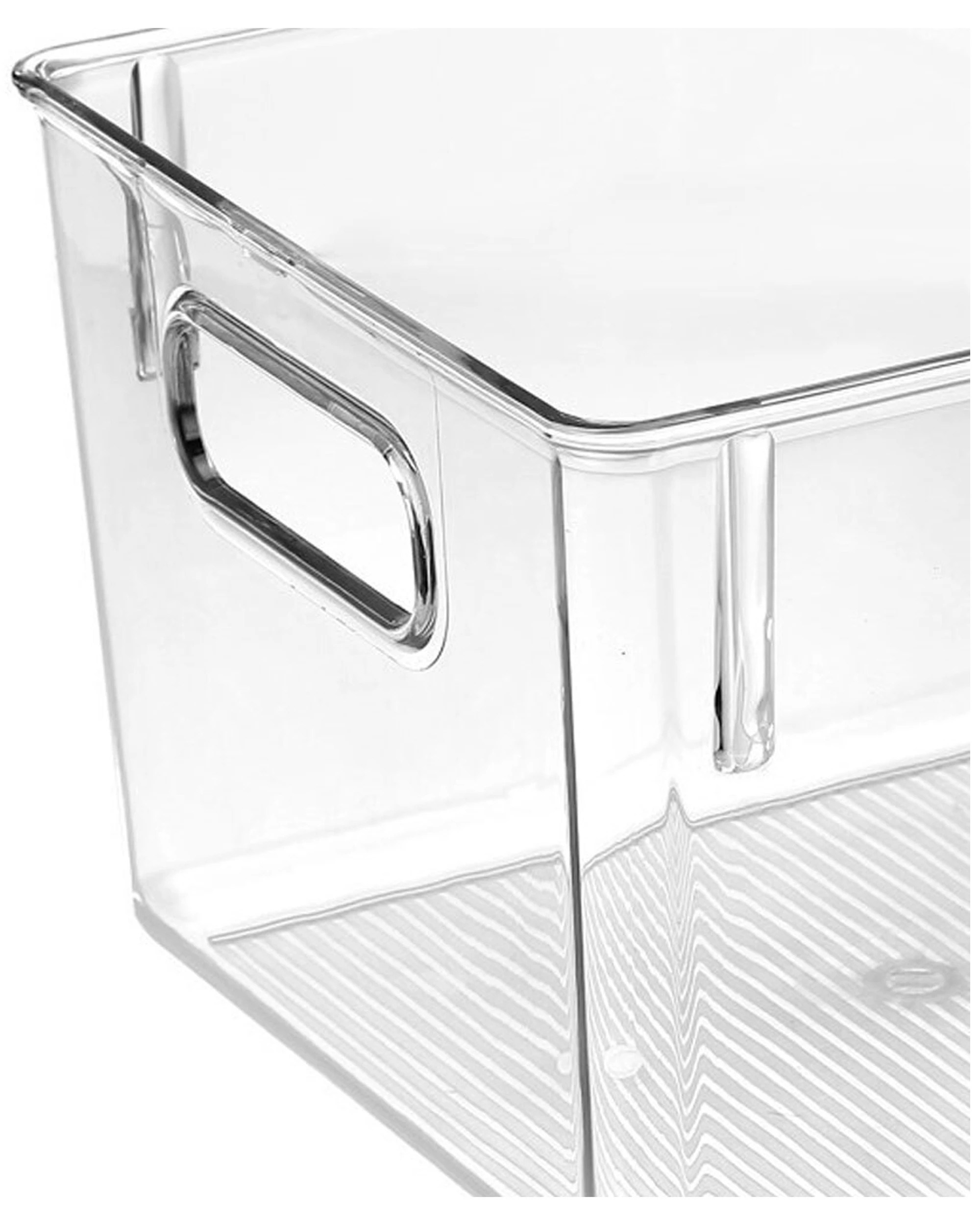 3 Boxsweden Crystal Plastic Storage Container 21cm Medium Fridge Pantry Organiser
 - Clear, 3 of 3