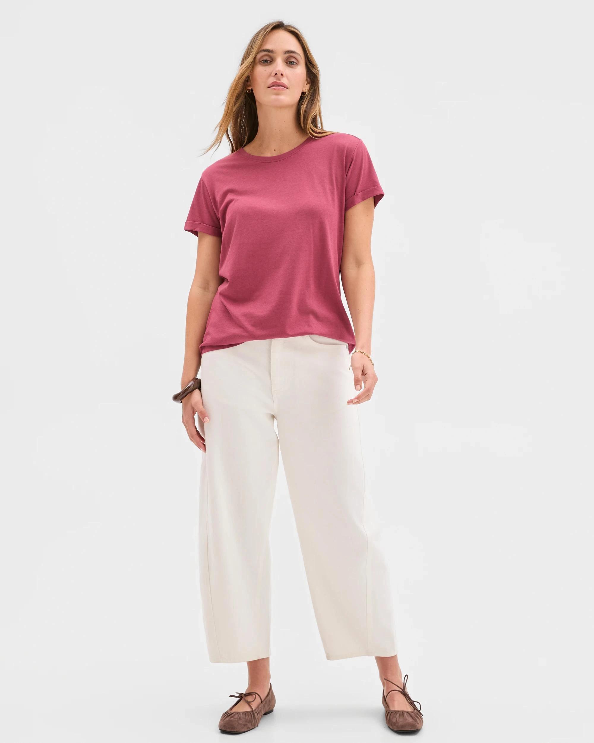 1 Target Cotton/Modal Relaxed Crew T-Shirt MULBERRY, 1 of 5