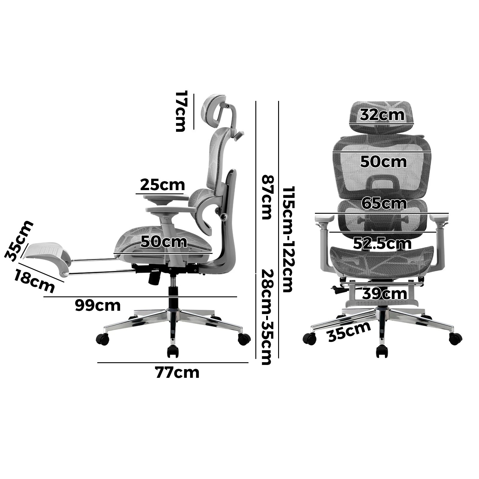 3 Oikiture Ergonomic Office Chair
 - Grey, 3 of 8
