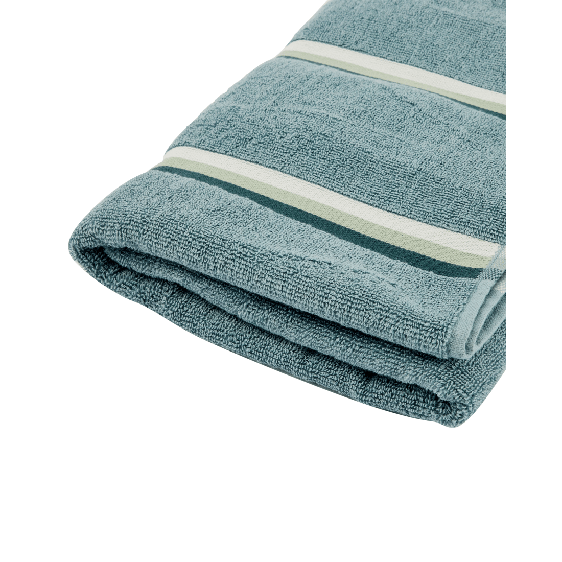 4 Stripe Reversible Cotton Bath Towel - Blue, 4 of 5