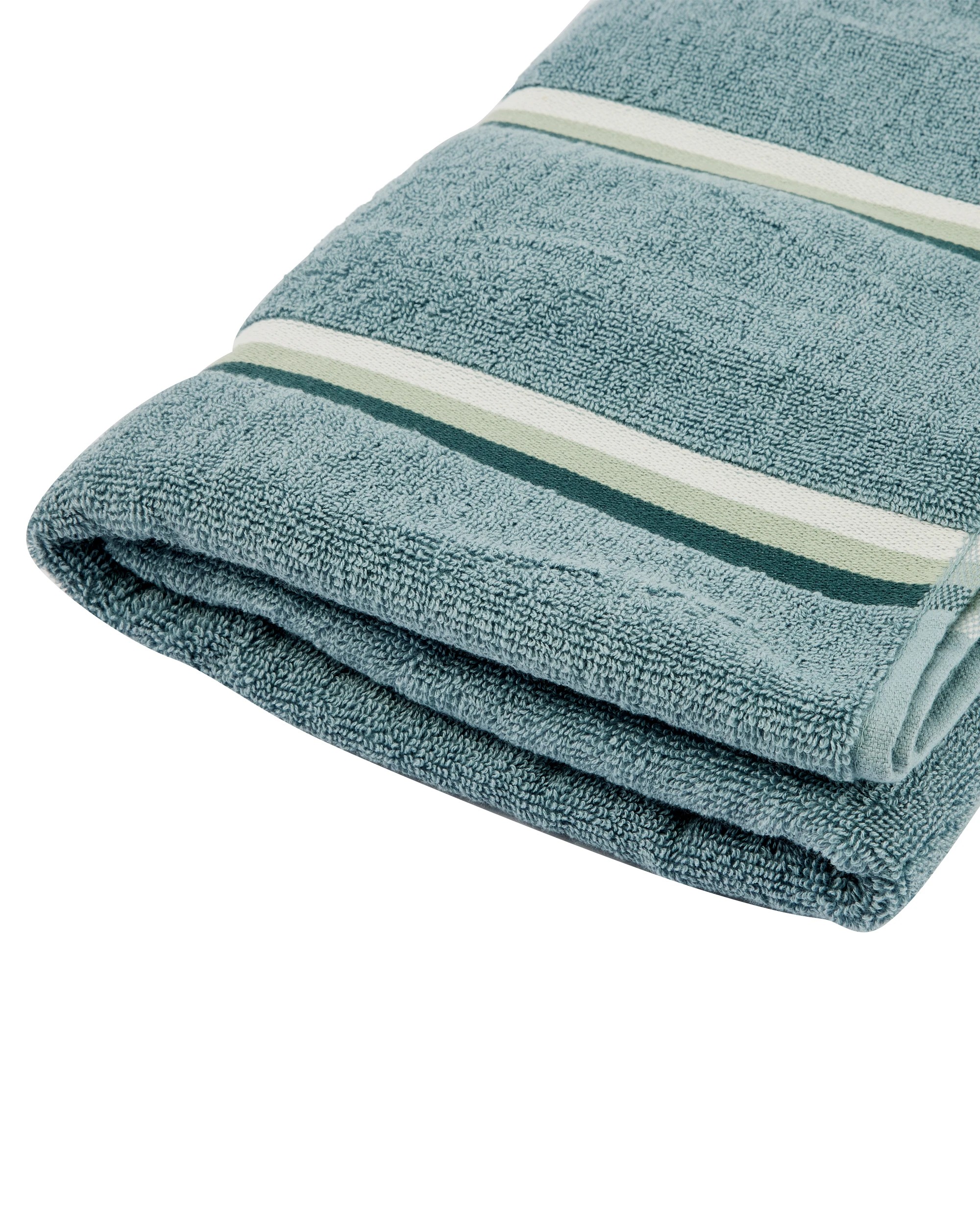 4 Stripe Reversible Cotton Bath Towel - Blue, 4 of 5