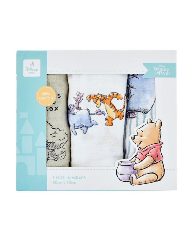 3 Pack Disney Baby Winnie the Pooh Muslin W