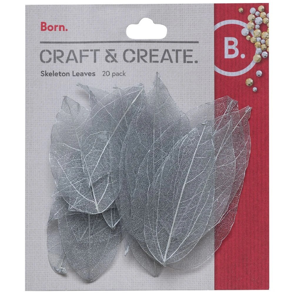 1 Born Skeleton Leaves Silver 20 pack, 1 of 2