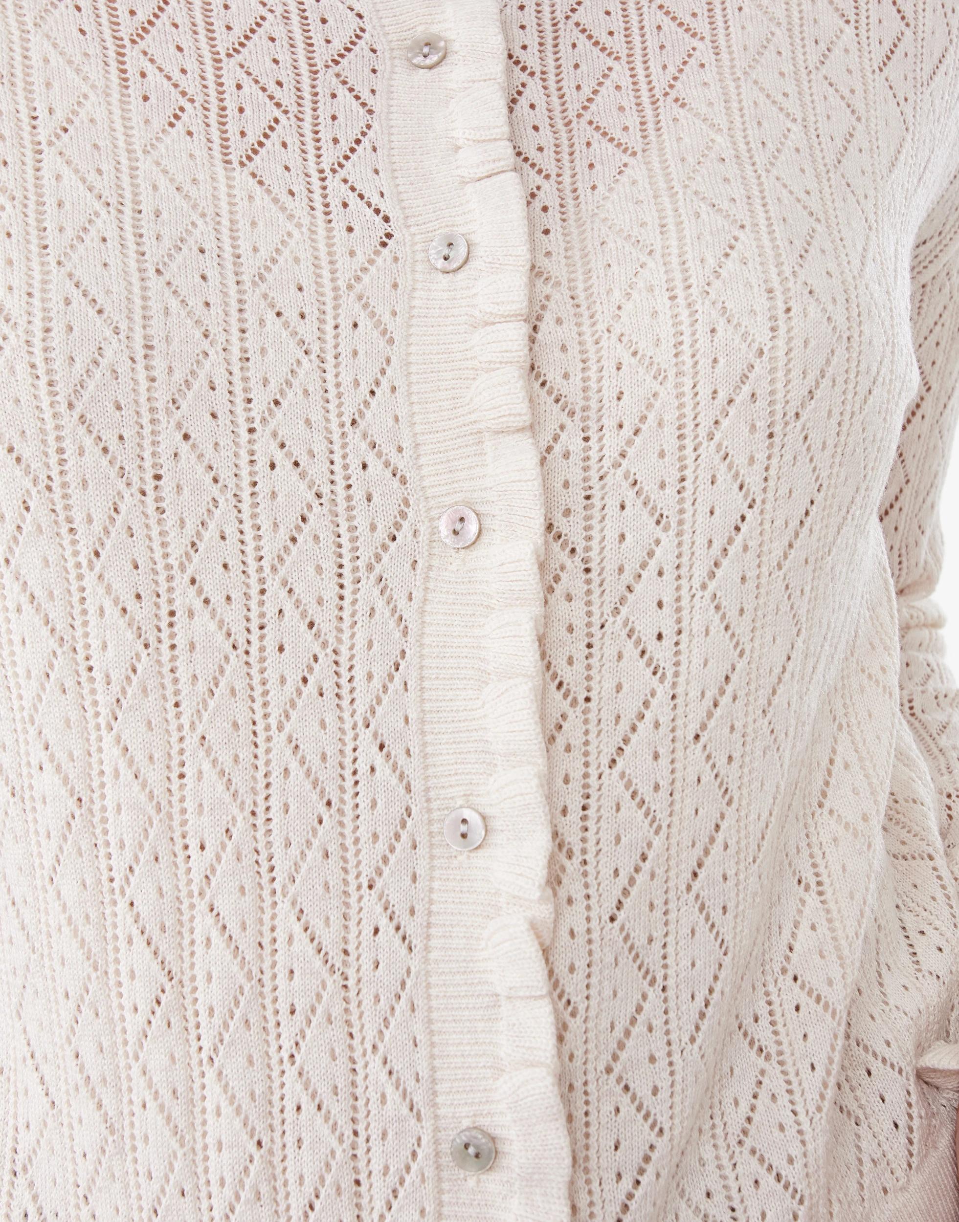 7 Pointelle Cardigan Cld White, 7 of 9