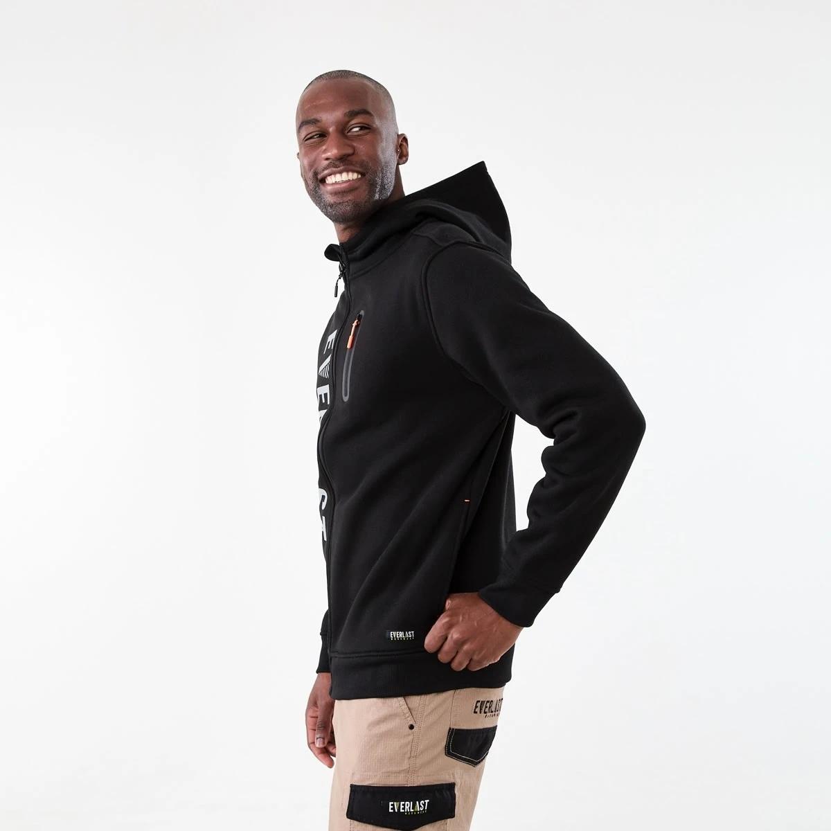 2 Everlast Work Zip Through Hoodie Black, 2 of 10