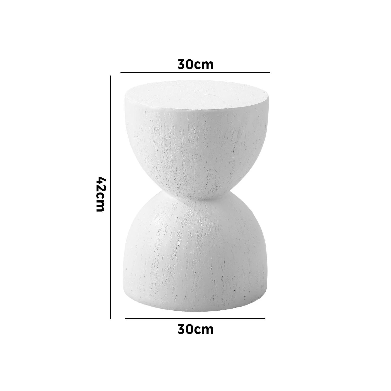 8 Oikiture Coffee Side Table Bedside End Stone Stool Stand Outdoor Indoor
 - White, 8 of 8